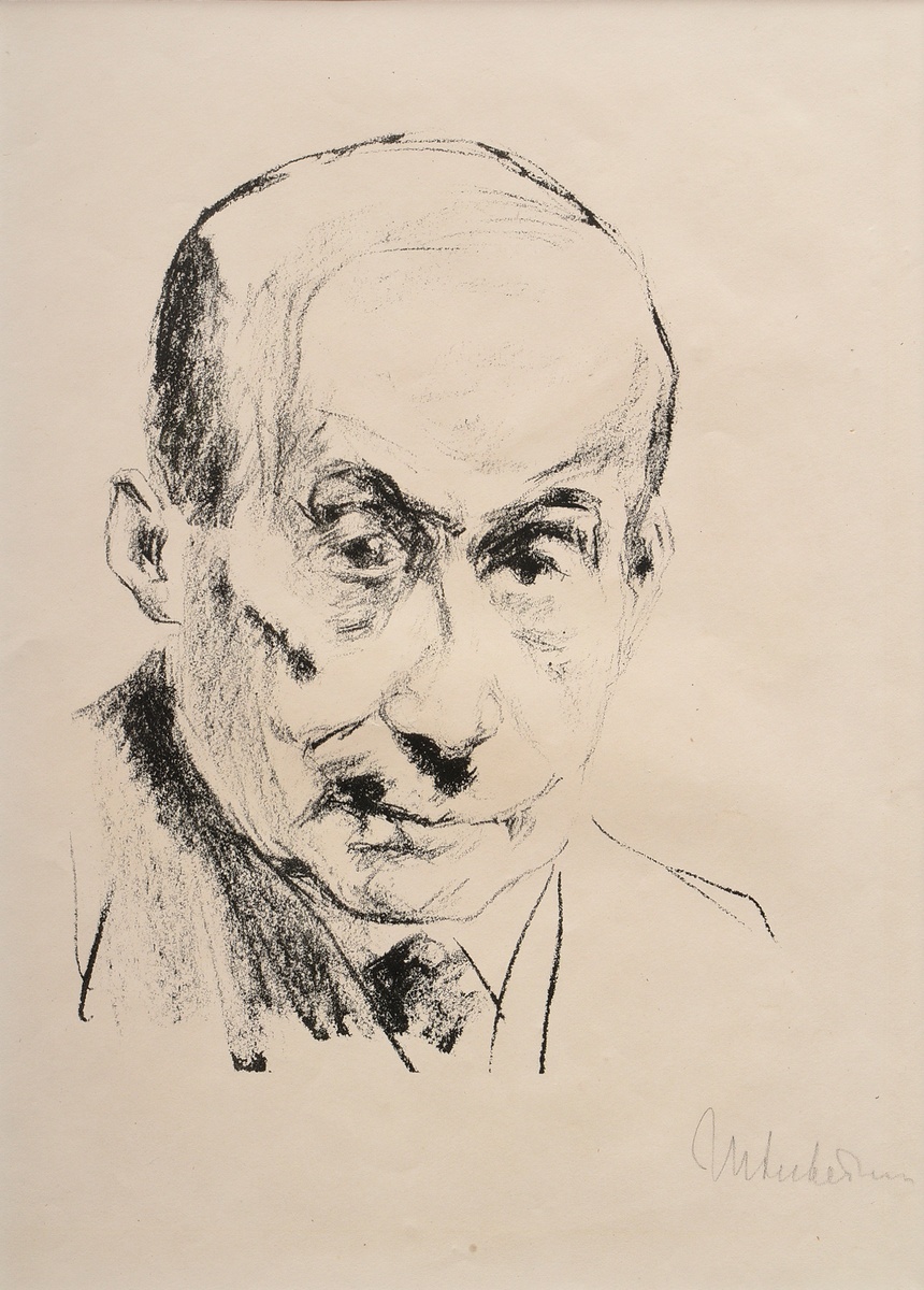 Liebermann, Max (1847-1935) "Self-portrait" 1924, lithograph, sign. at lower right, 25x35cm (w.f. 5