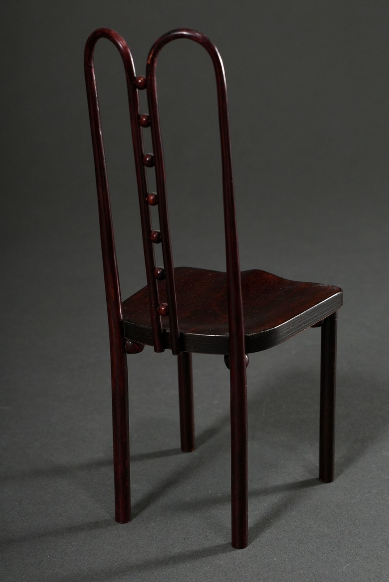 Miniature model chair "No. 371", design: Josef Hofmann, 1905-1907, beech wood stained in mahogany,  - Image 3 of 4