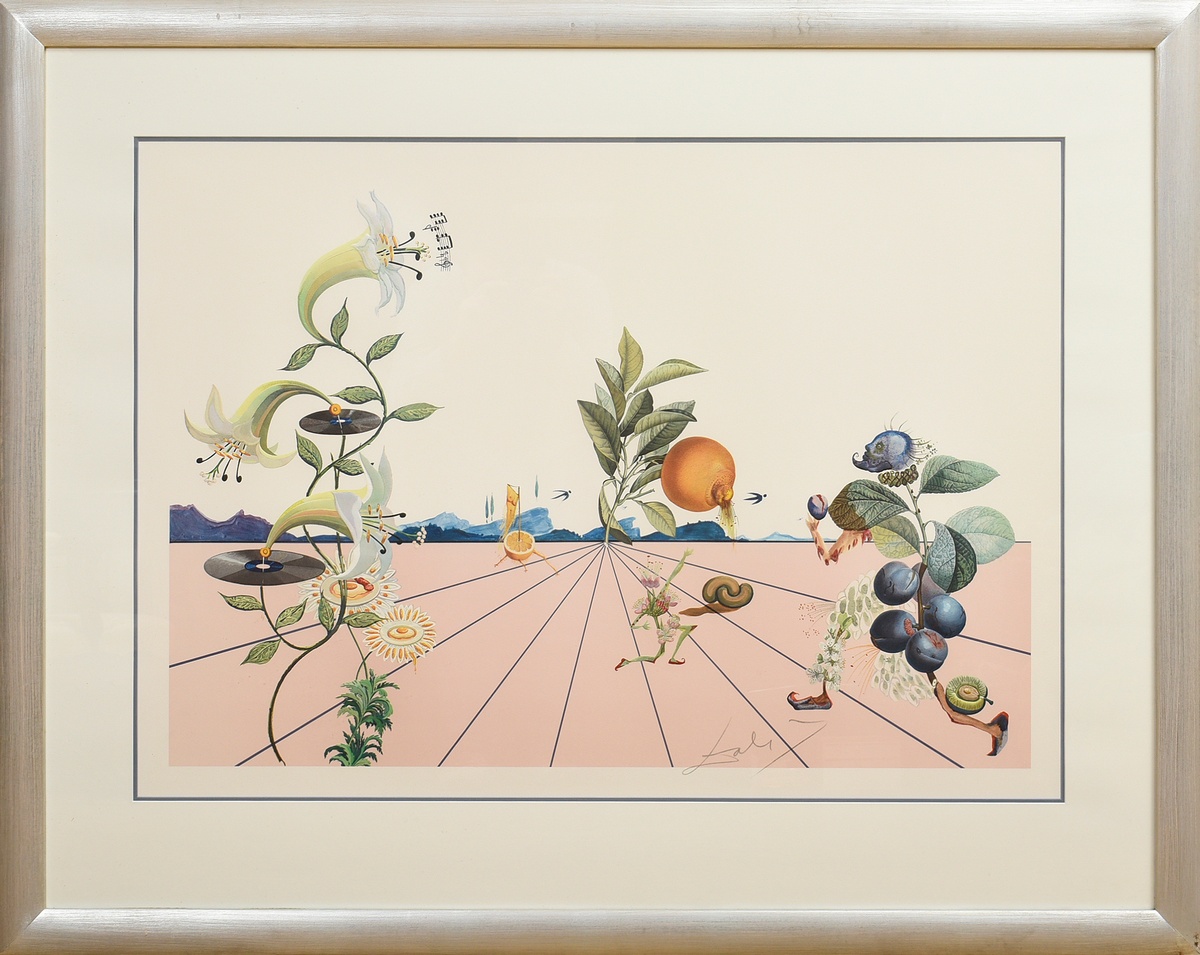 Dalí, Salvador (1904-1989) "Flordali I" 1981, color lithograph/relief, 3734/4480, b.r. sign. in the - Image 2 of 6