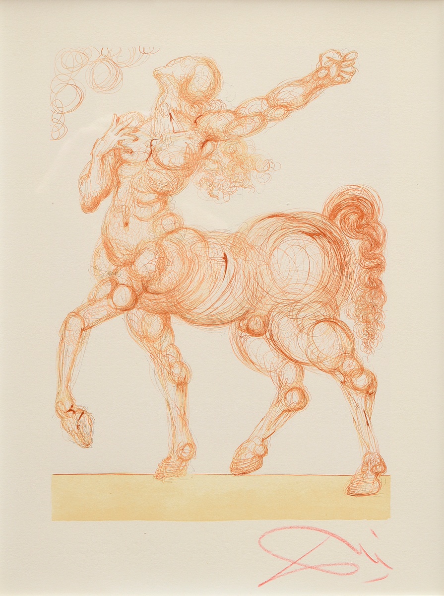 Dalí, Salvador (1904-1989) "The Centaur Cacus" (Hell - 25th canto), from Dante Alighieri "The Divin