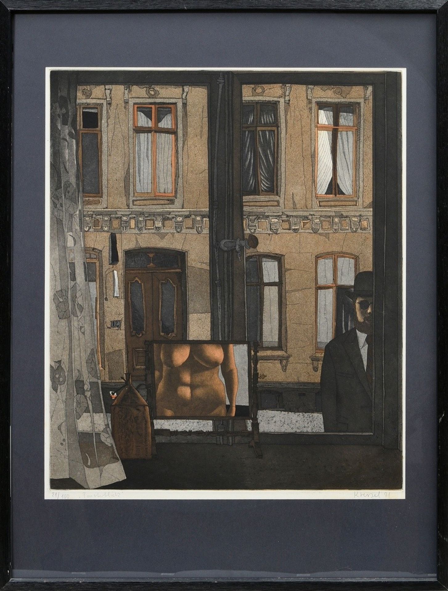 Kressel, Dieter (1925-2015) "Fensterblick" 1971, colour etching, 21/100, b. sign./num./dat./tit., c - Image 2 of 3