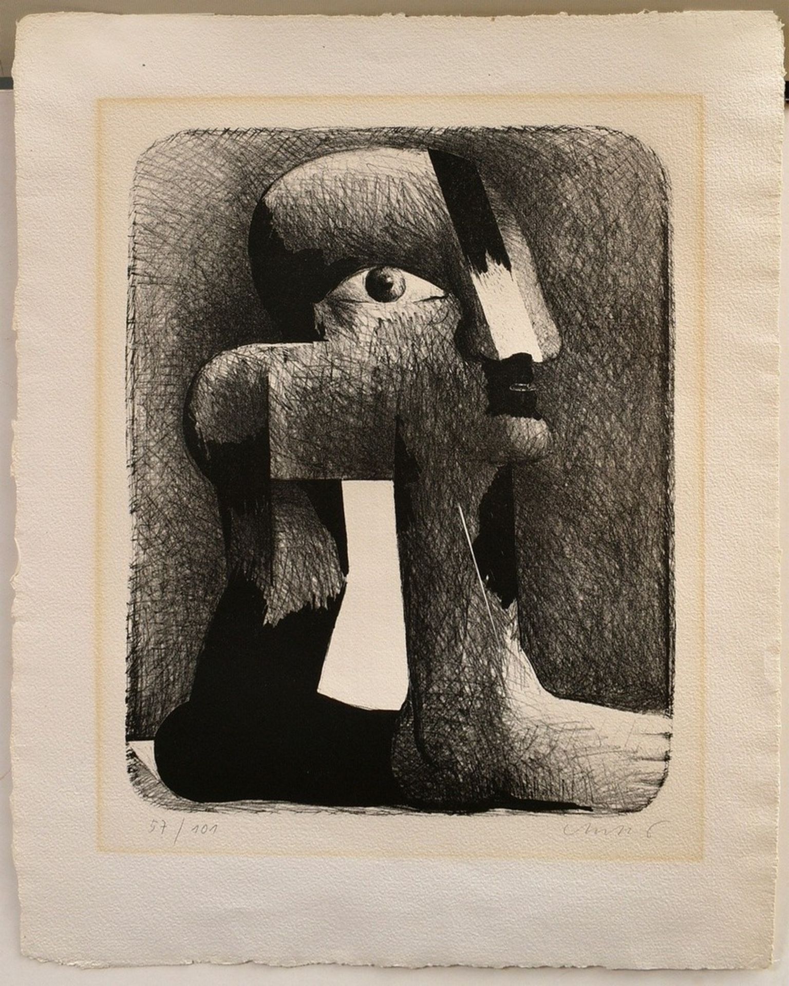 Antes, Horst (*1936) "Kopffüßler", Kreidelithographie, 57/101, u. sign./num., im Passepartout monti - Bild 2 aus 3