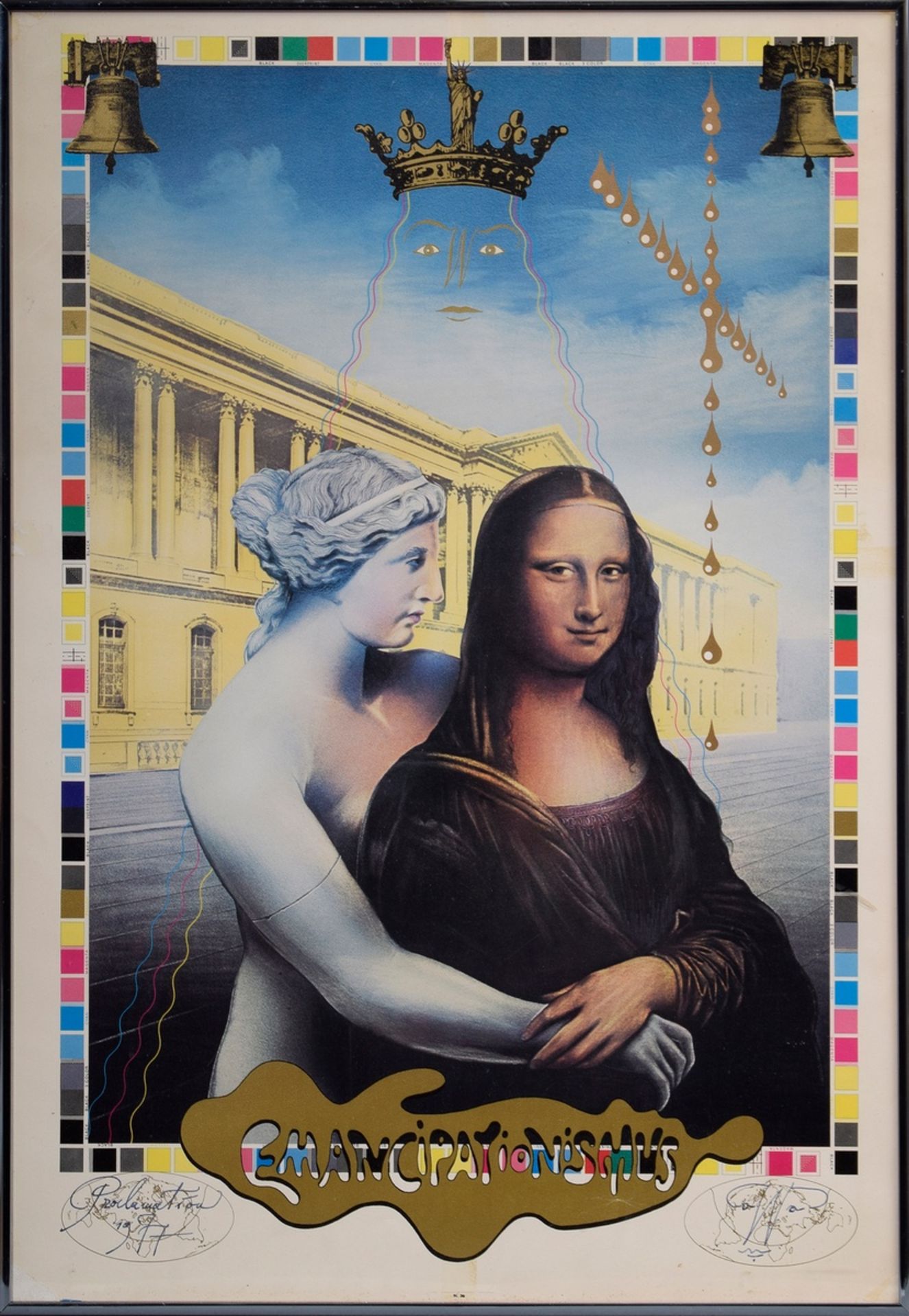 Wandrey, Petrus (1939-2012) "Emancipationismus" (Mona Lisa) 1977, Offsetdruck/Farbserigraphie, u. m