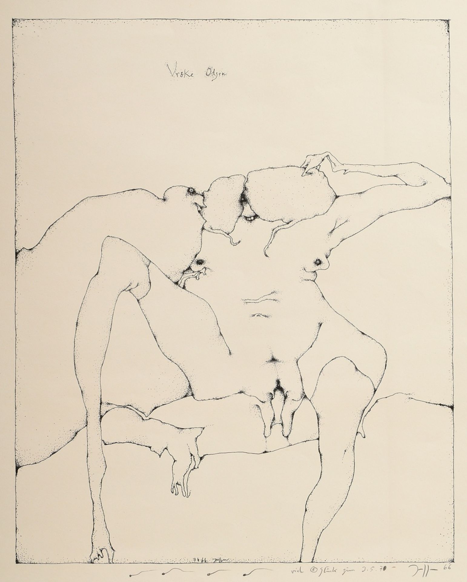 Janssen, Horst (1929-1995) "Vroeke Olzen" 1966/1970, Lithographie, u.r. sign./dat./gewidmet, i. Ste