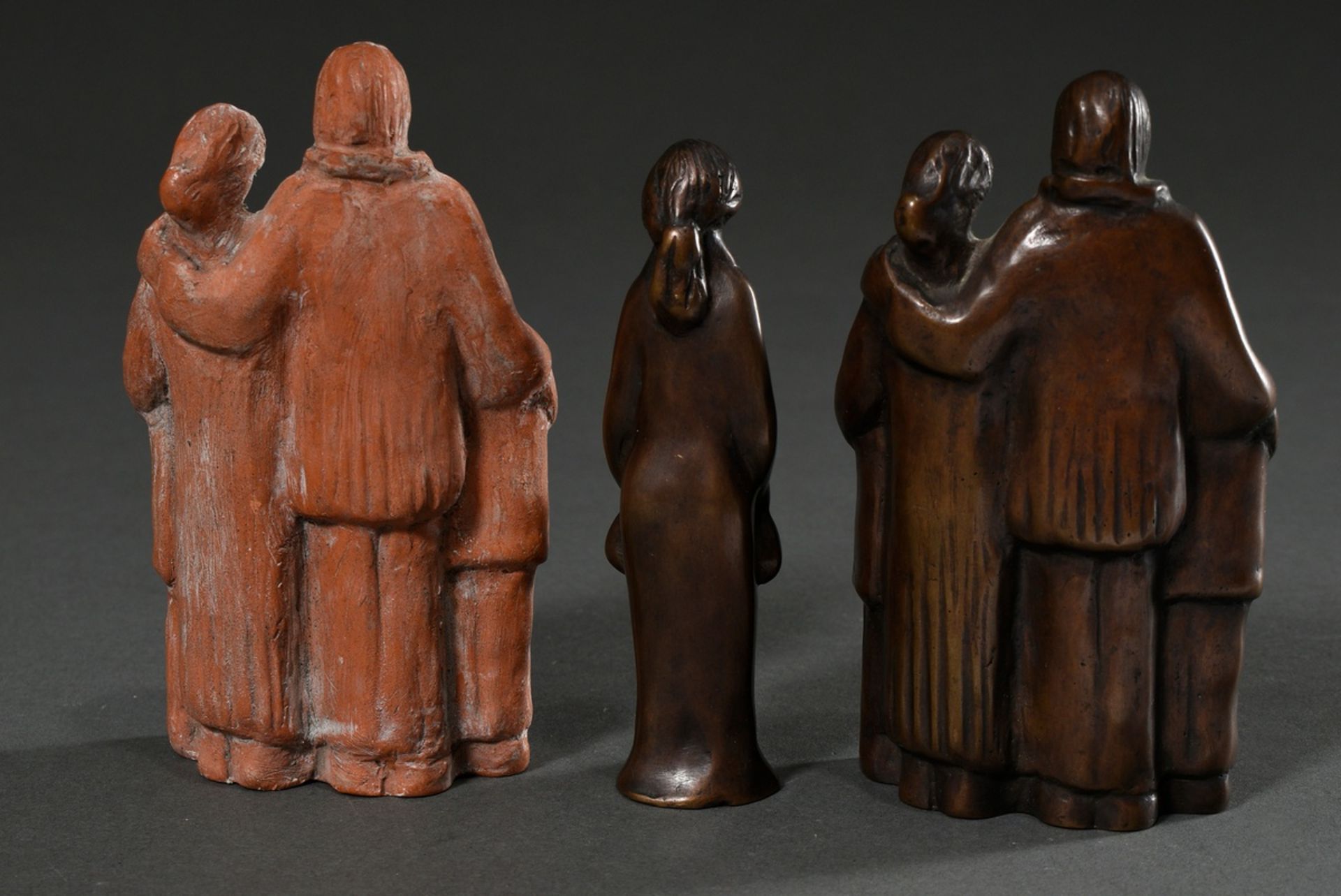 3 Diverse Maetzel, Monika (1917-2010) Figurengruppen "Familie" und "Mutter mit Kleinkind", Bronze p - Bild 2 aus 4