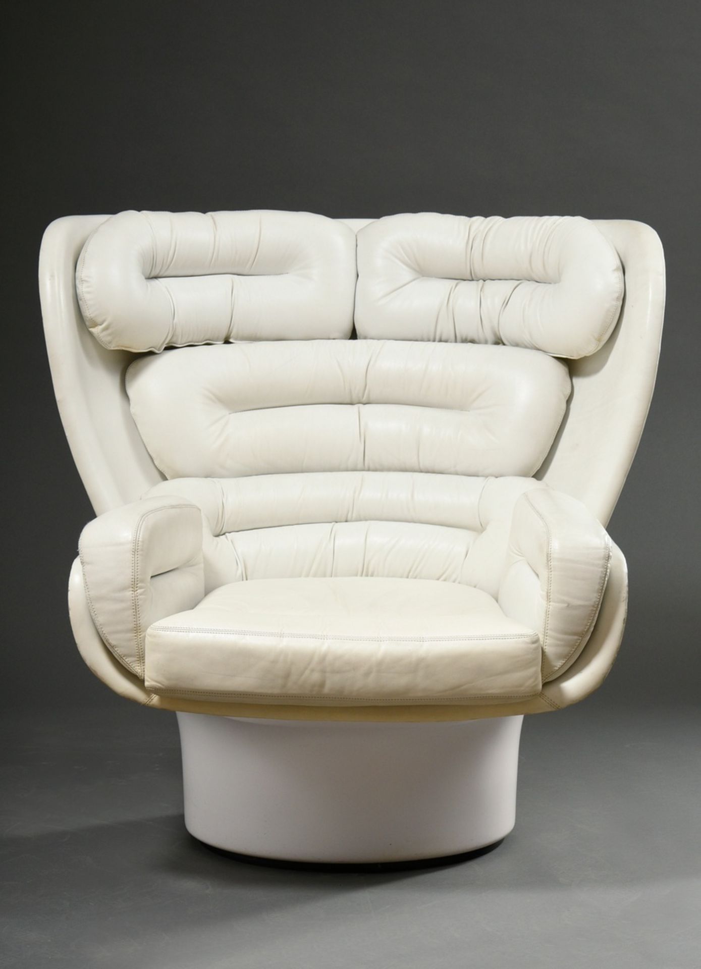 „Elda” Lounge Sessel, Entw.: Joe Colombo Comfort Design 1965, freitragender Rahmen aus weißem, fibe - Bild 2 aus 5