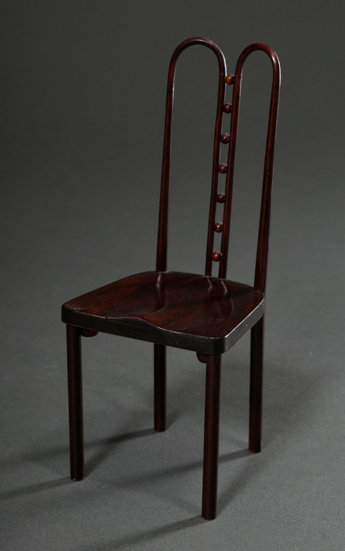 Miniature model chair "No. 371", design: Josef Hofmann, 1905-1907, beech wood stained in mahogany,  - Image 2 of 4