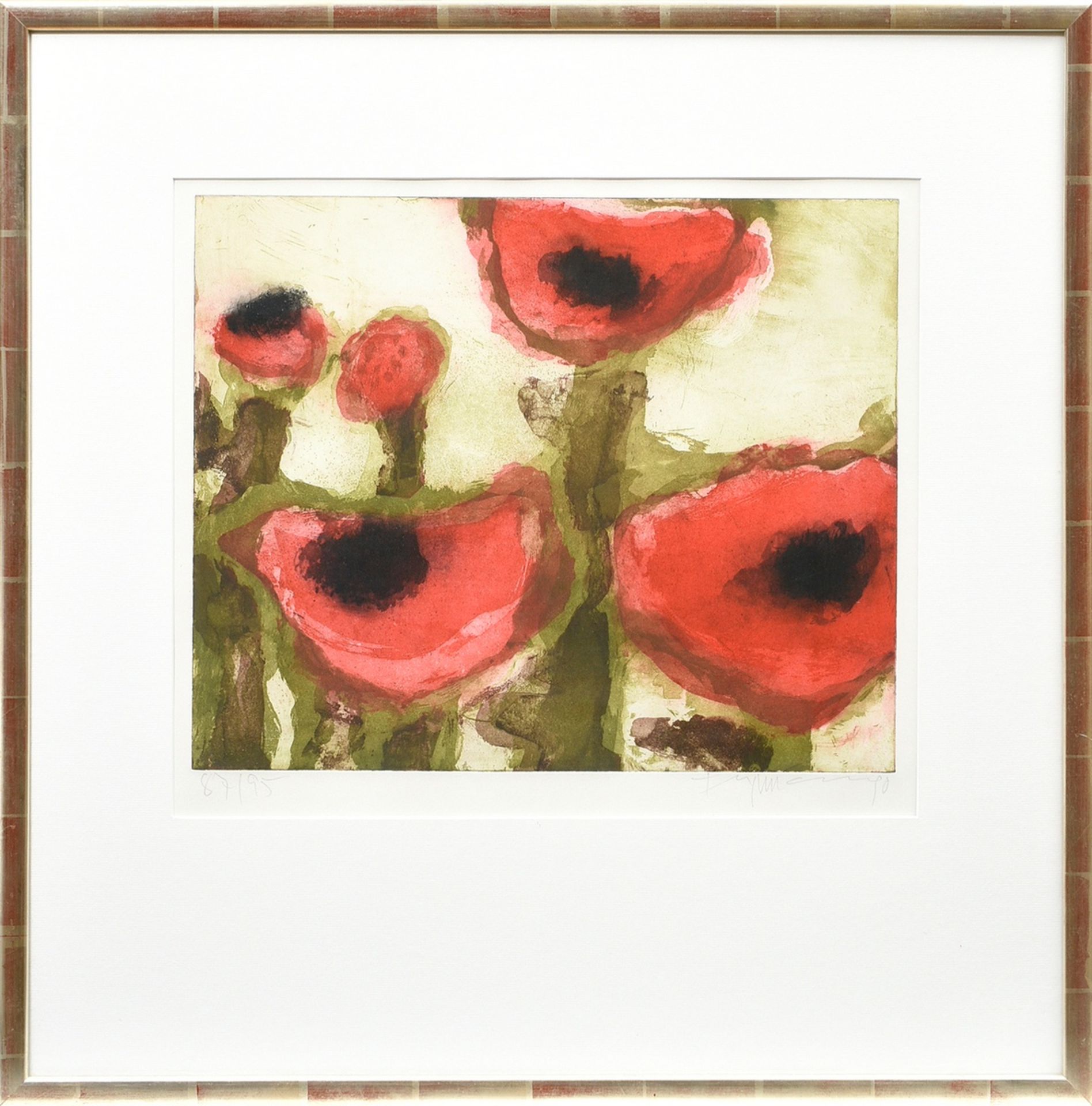 Fussman, Klaus (*1938) "Red Poppy" 1990, color etching, 87/95, below sign./dat./num., PM 37,5x47cm  - Image 2 of 3