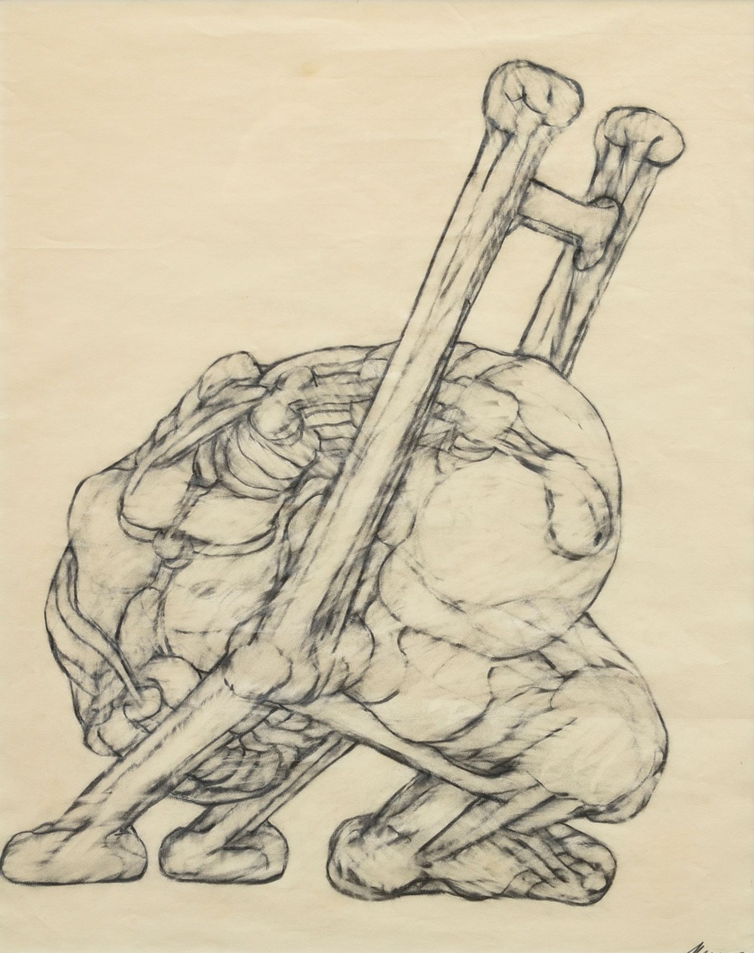 Hoflehner, Rudolf (1916-1995) "Entwurf für eine Plastik" 1973, u.r. sign./dat., Bleistift, 59x46cm 
