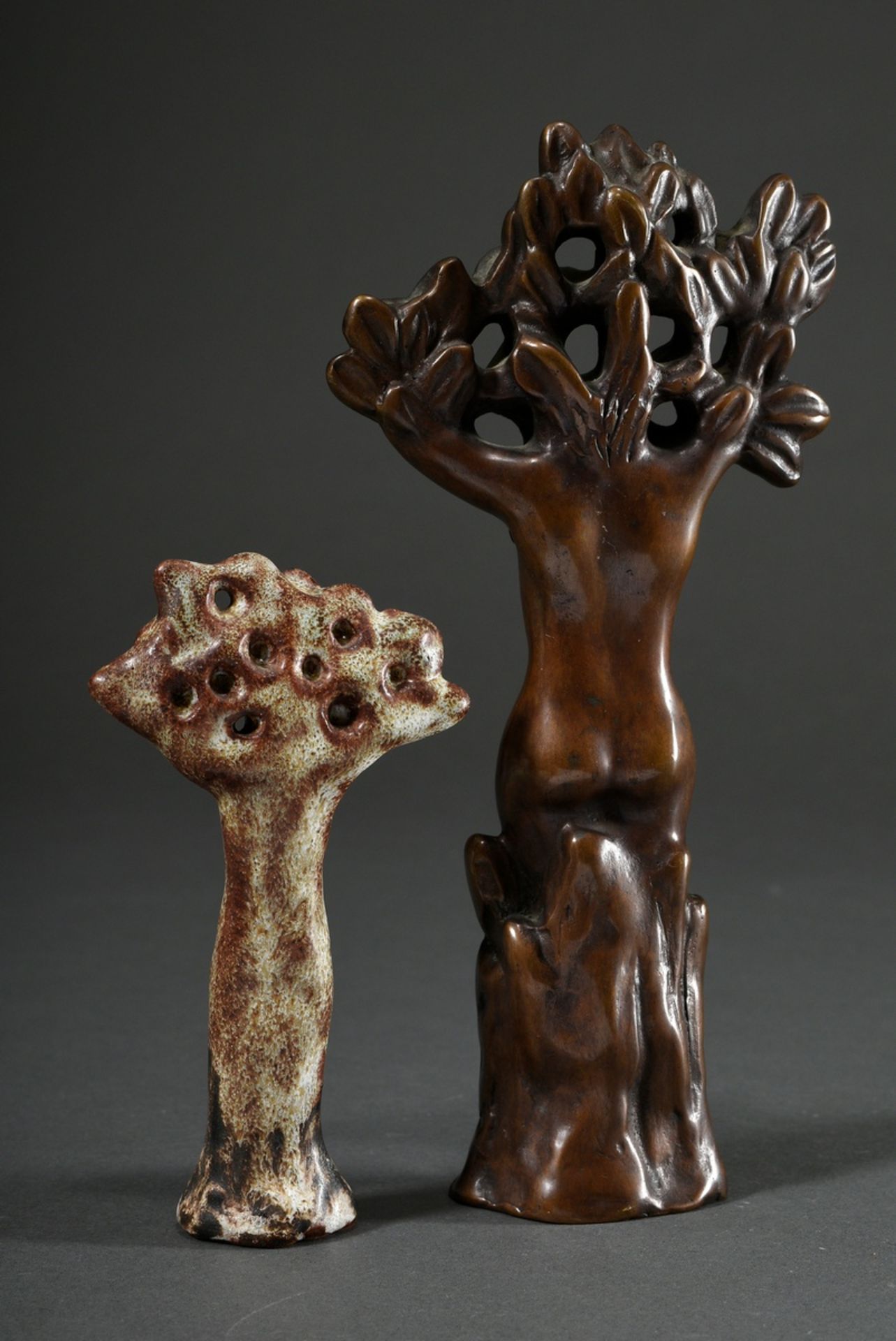 2 Various Maetzel, Monika (1917-2010) figures "Daphne", bronze patinated/ceramic glazed, in the bot - Image 2 of 3