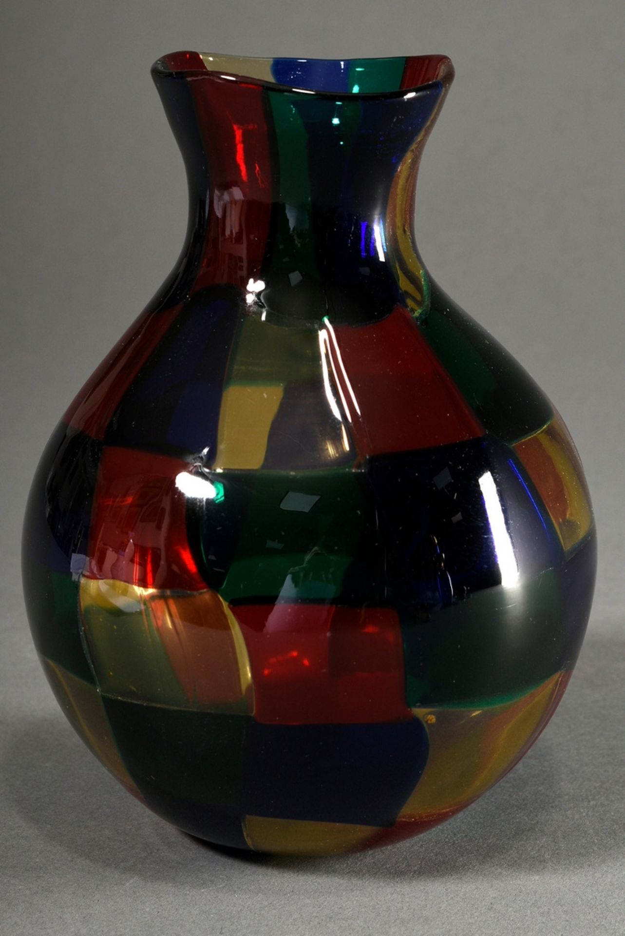 Rare Venini "Pezzato" glass vase, design: Fulvio Bianconi 1951, blown glass, at the bottom sign./da - Image 2 of 5