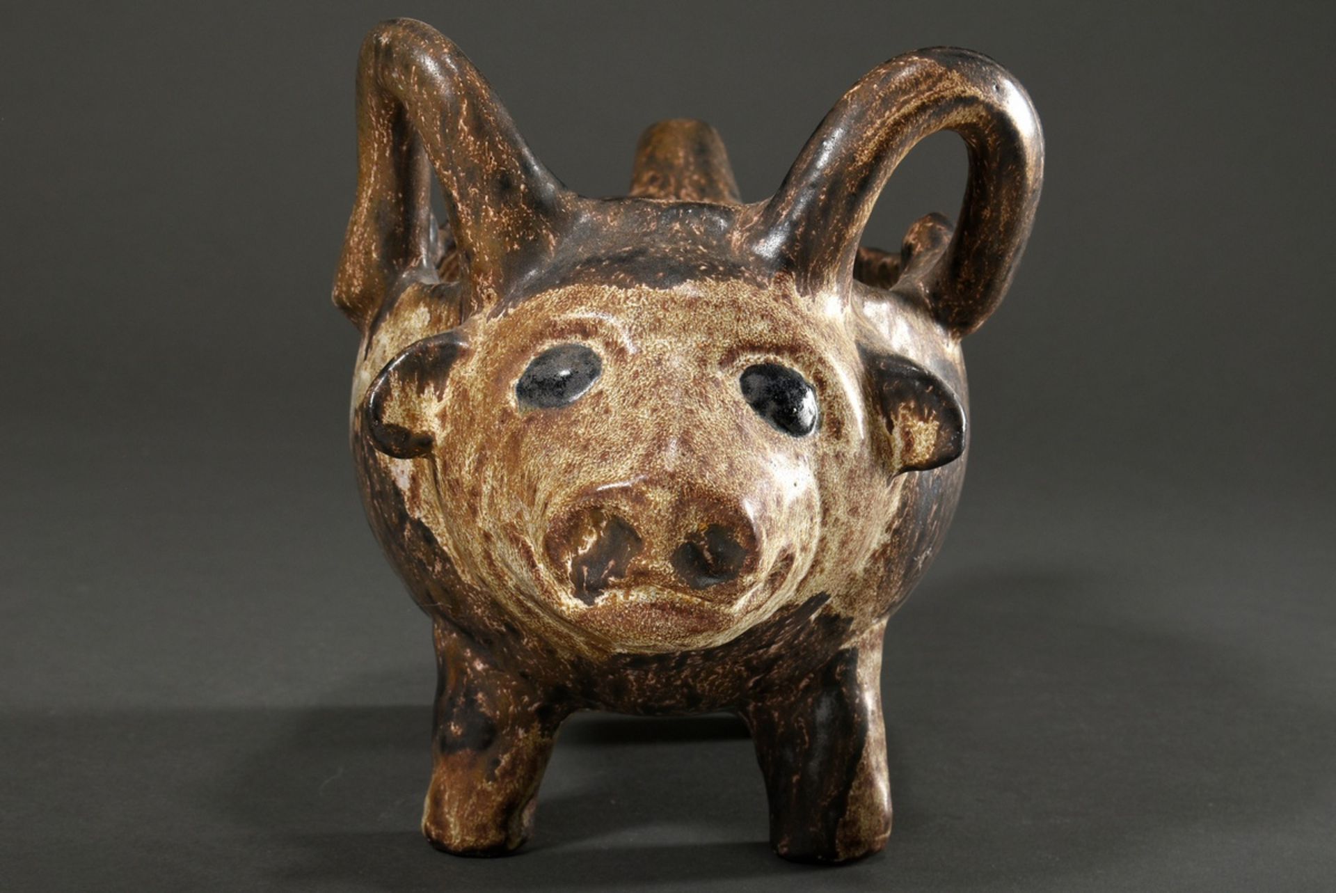 Maetzel, Monika (1917-2010) studio ceramics vessel in animal form "bull", ceramic white/brown glaze - Image 2 of 6