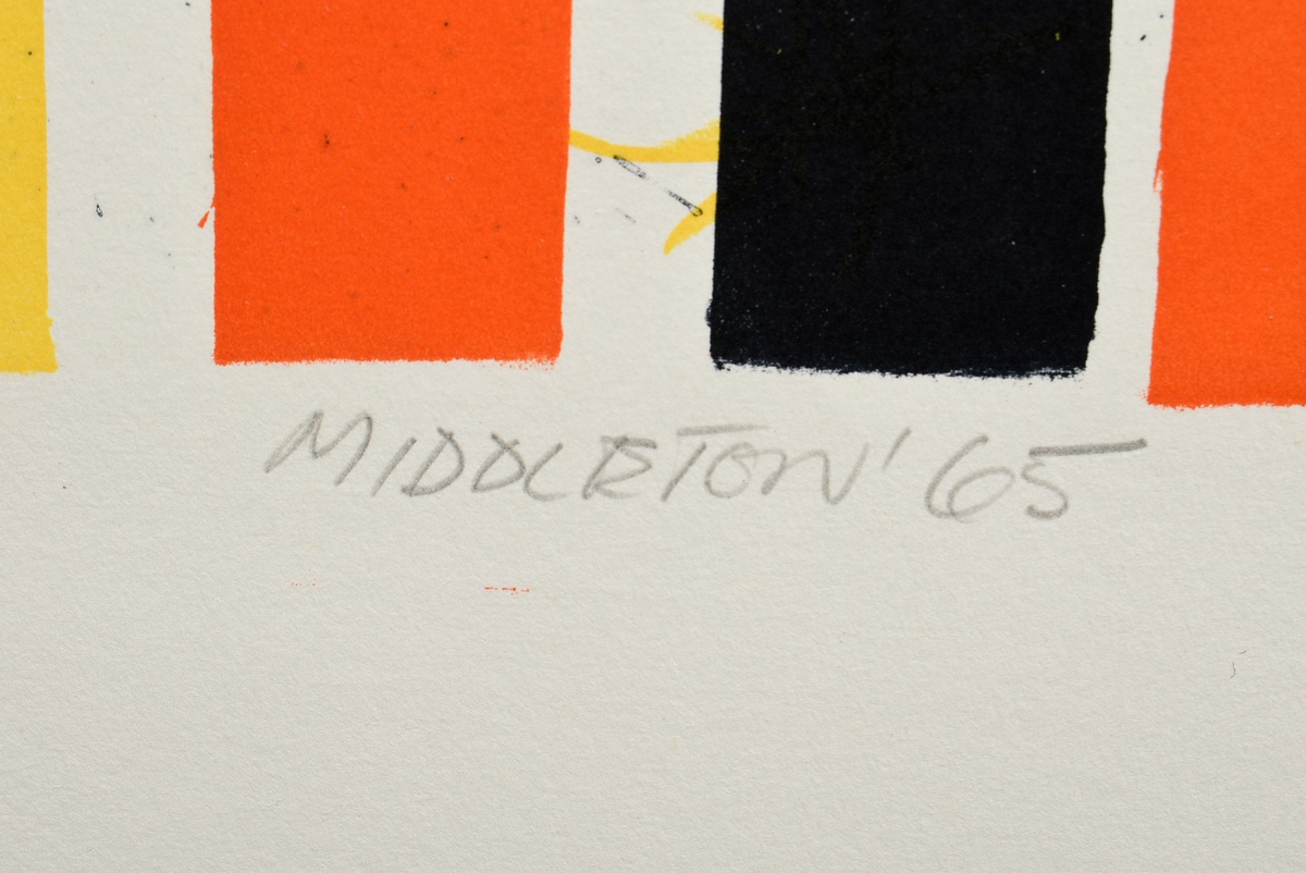 Middleton, Sam (1927-2015) "o.T." 1965, color lithograph, 86/190, u. sign./dat./num., PM ca. 55,5x4 - Image 2 of 3