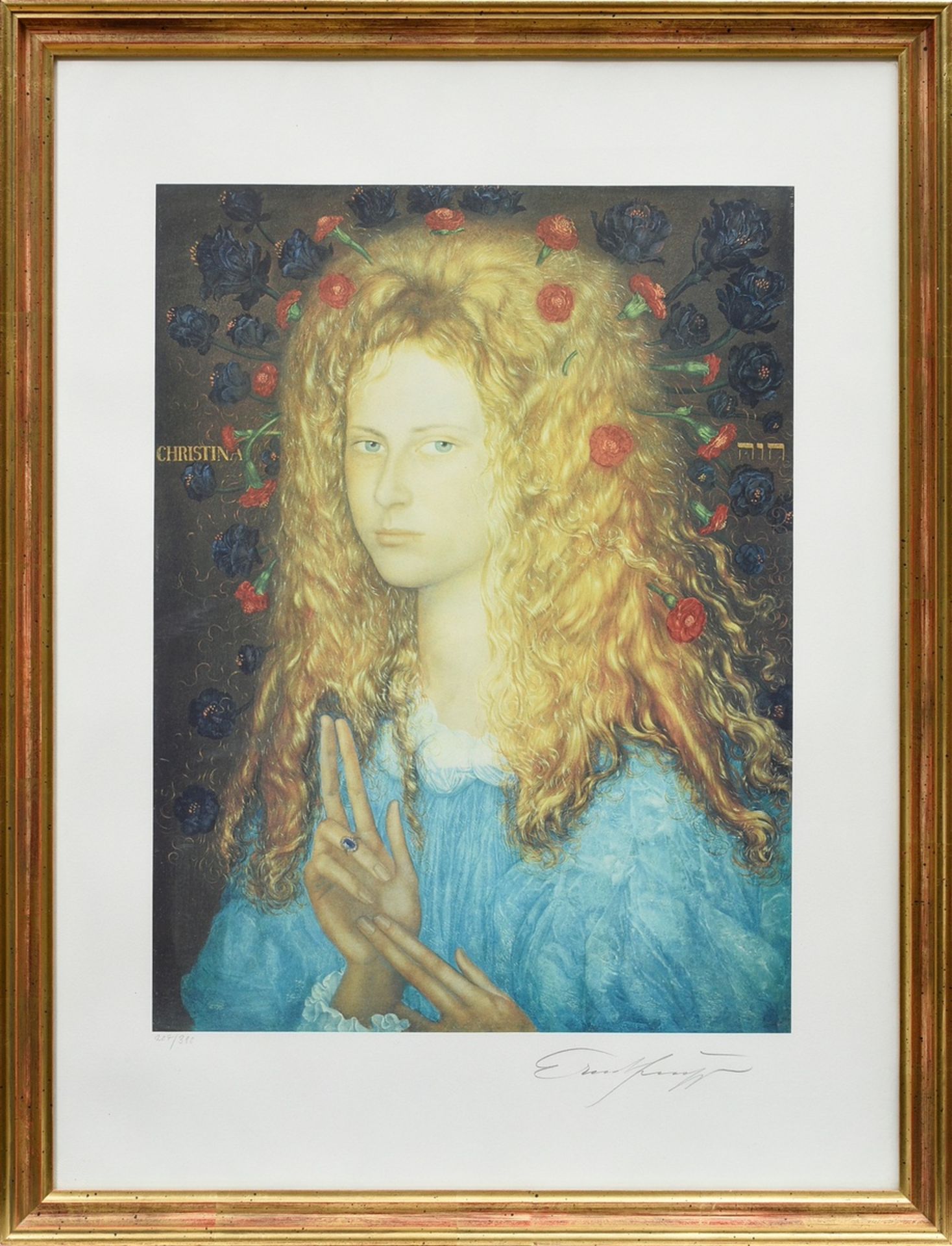 Fuchs, Ernst (1930-2015) "Eva Christina", color lithograph, 207/390, below sign./num., PM 49,8x37,5 - Image 2 of 3