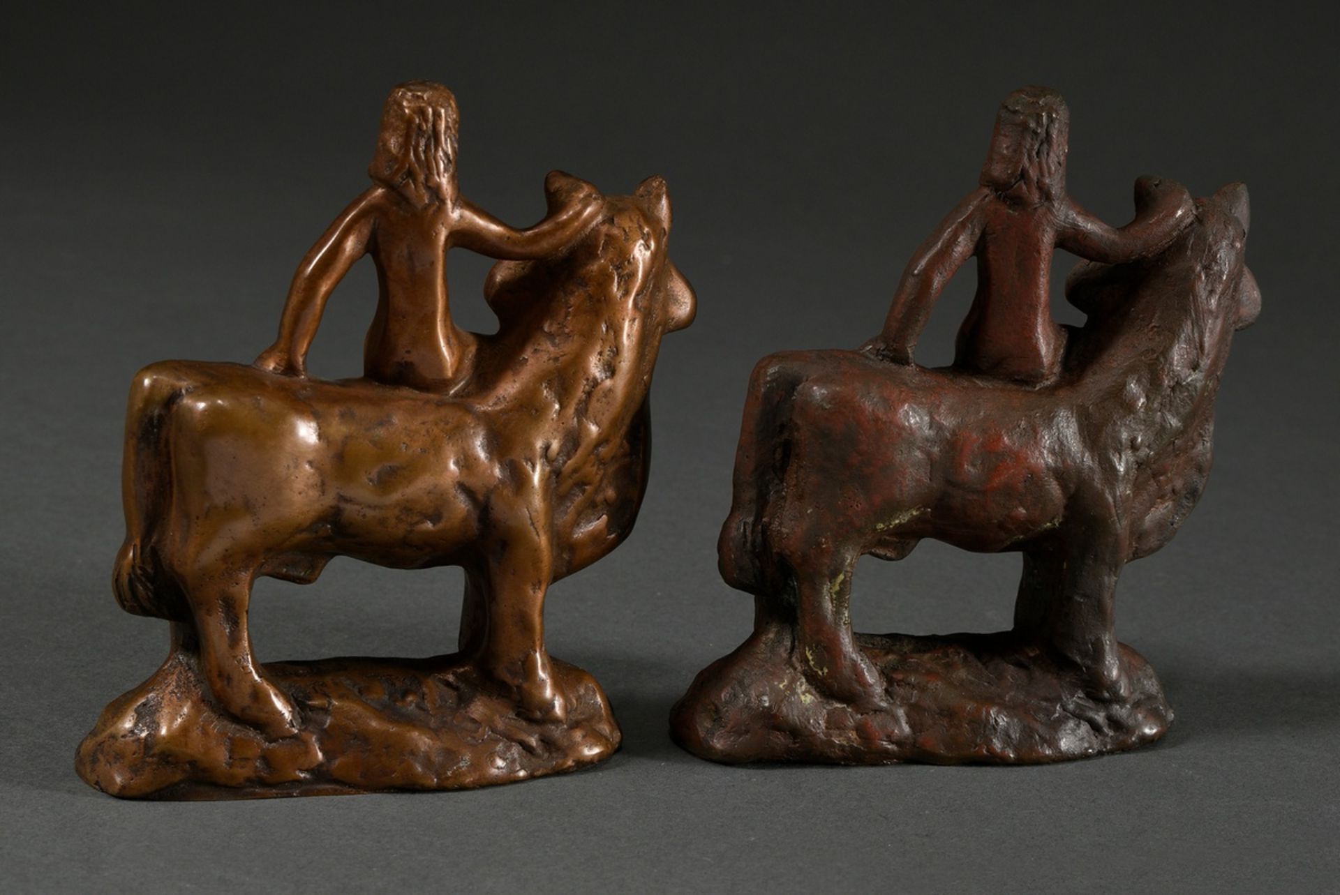 2 Diverse Maetzel, Monika (1917-2010) Figuren "Europa auf dem Stier", Bronze z.T. patiniert, im Bod - Bild 2 aus 3