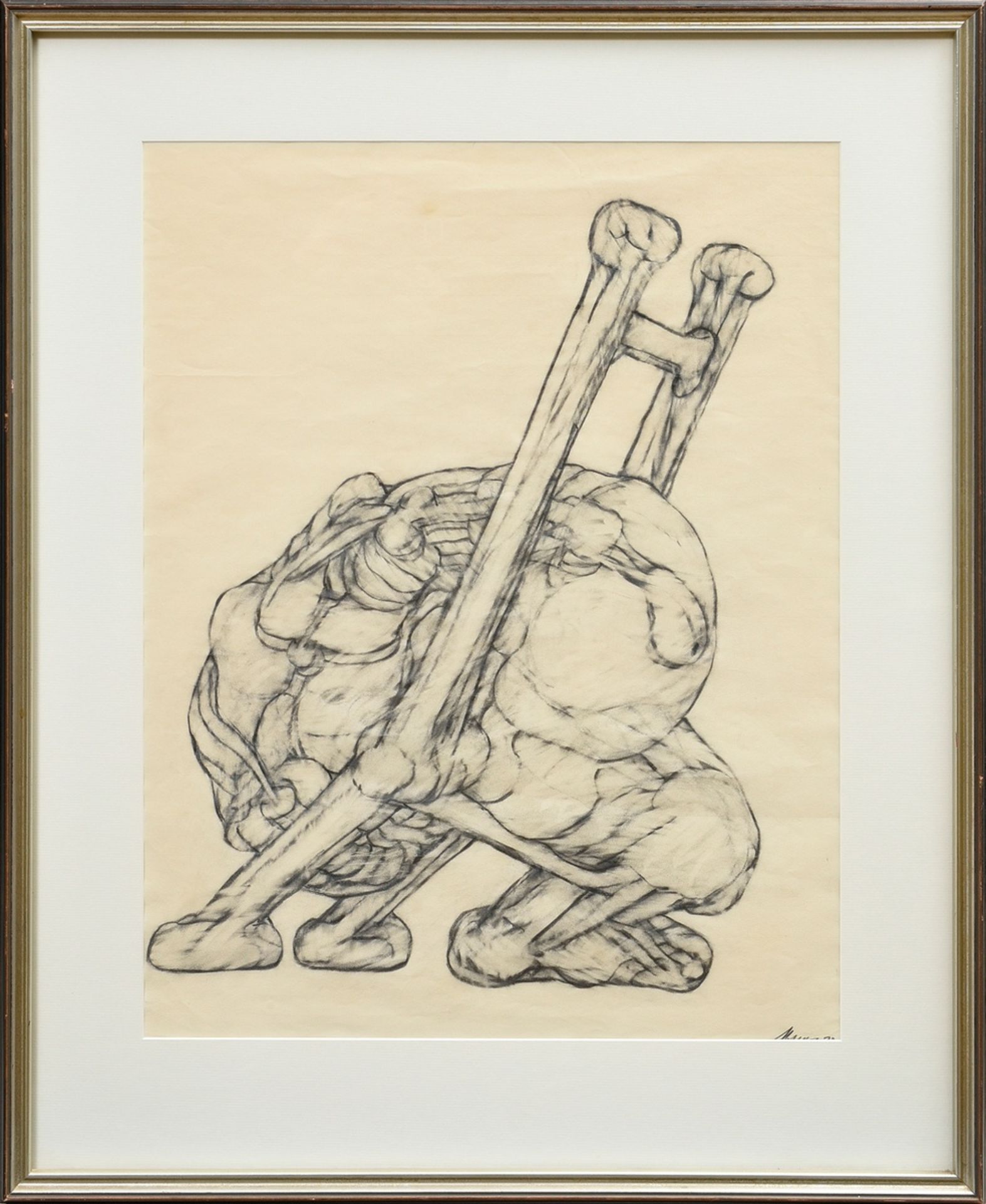 Hoflehner, Rudolf (1916-1995) "Entwurf für eine Plastik" 1973, u.r. sign./dat., Bleistift, 59x46cm  - Bild 2 aus 3