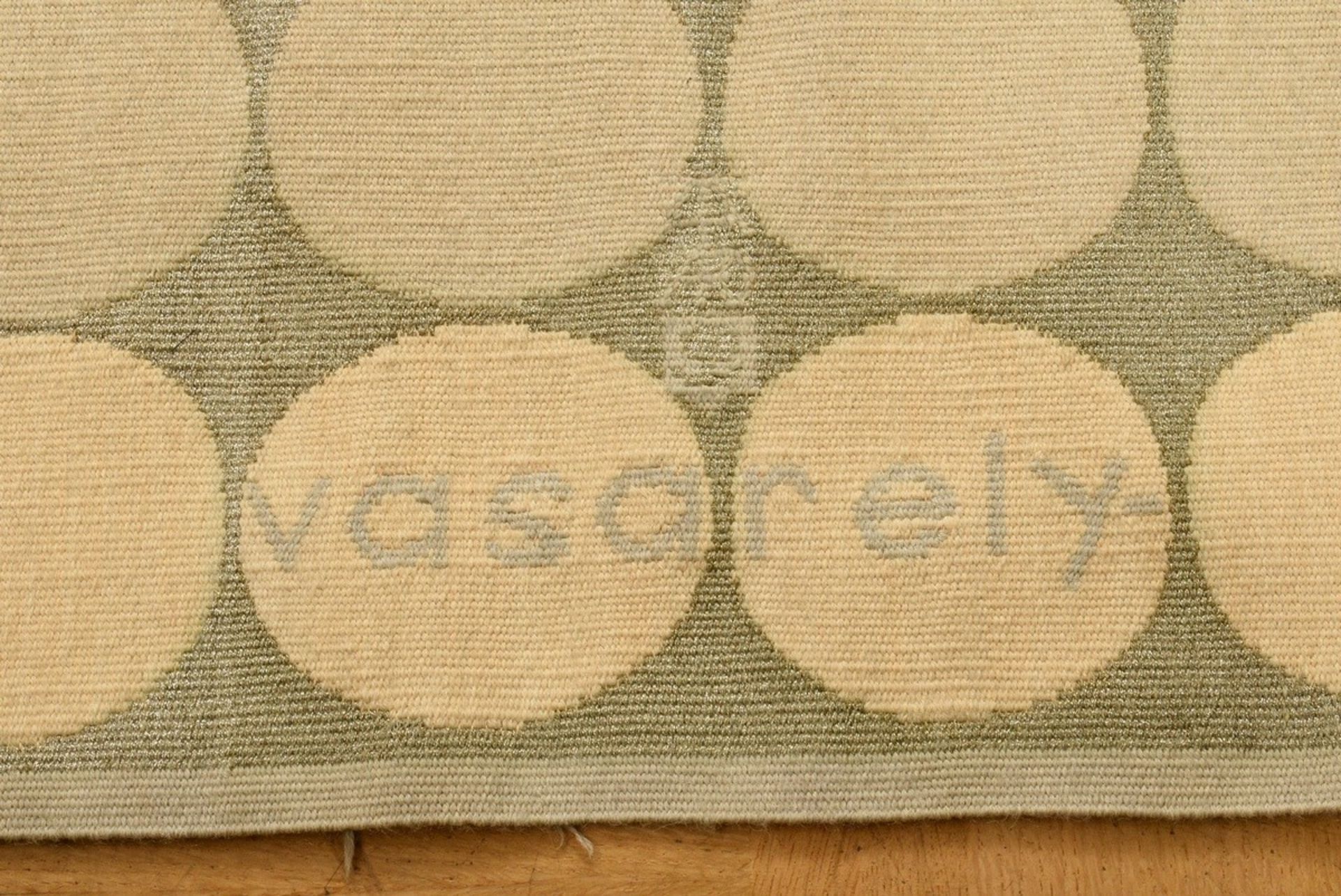 Victor Vasarely (1906-1997) "CTA 103 ARGENT" tapestry, c. 1967, wool, No. 2190, 6/6, u.m.sign., ver - Image 4 of 5