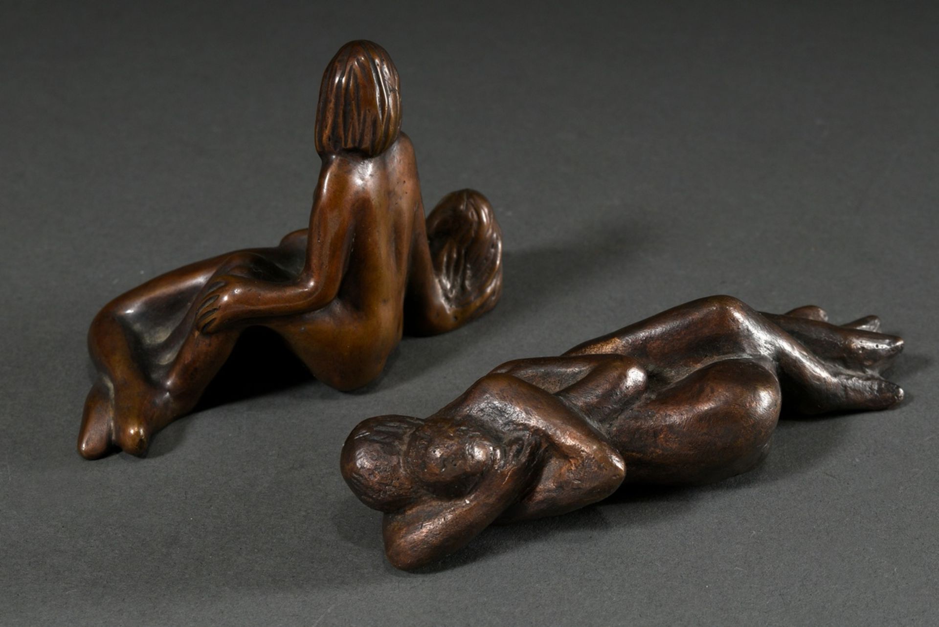 2 Various Maetzel, Monika (1917-2010) figure groups "Intertwined lovers" and "Two female nudes", br - Image 2 of 5