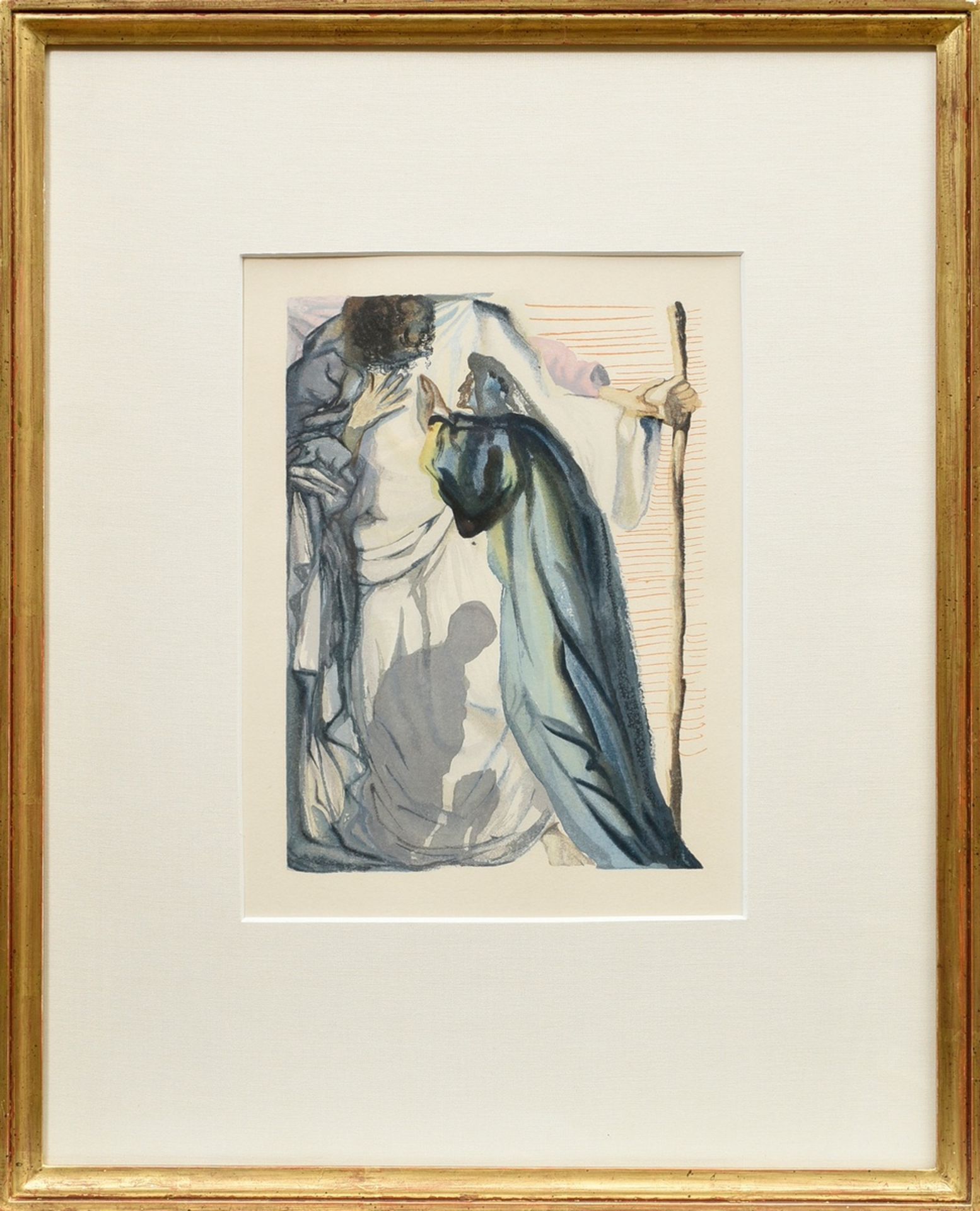 Dalí, Salvador (1904-1989) "Ein Geist befragt Dante" (Fegefeuer - 14. Gesang) aus Dante Alighieri " - Bild 2 aus 2