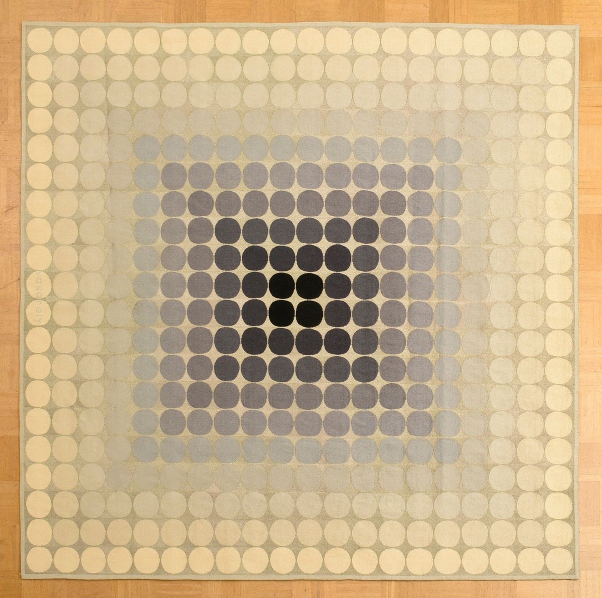 Victor Vasarely (1906-1997) "CTA 103 ARGENT" Wandteppich, um 1967, Wolle, No. 2190, 6/6, u.m.sign., - Bild 2 aus 5