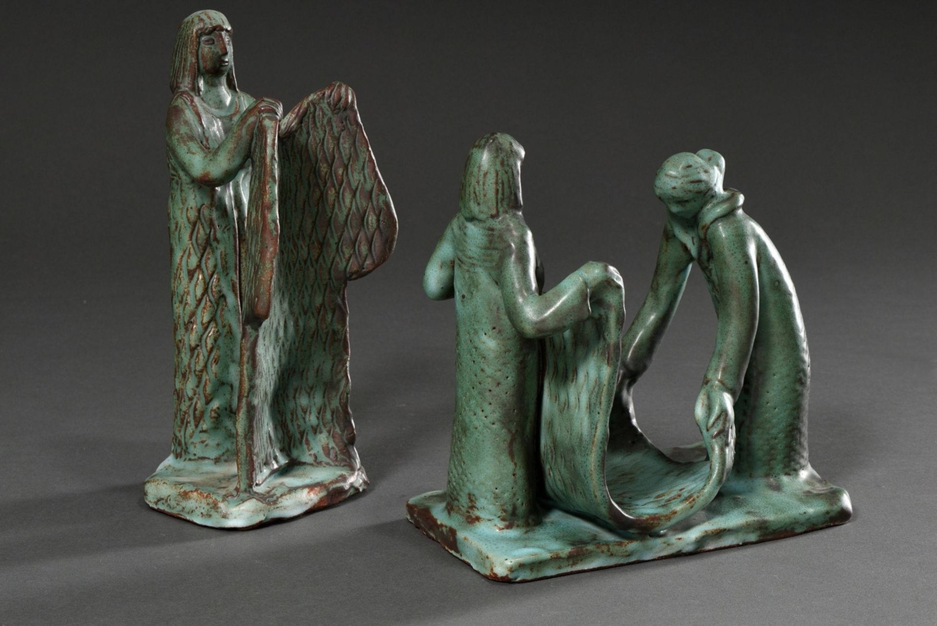 2 Various Maetzel, Monika (1917-2010) figure groups "Woman with robe" and "Two women with blanket", - Image 2 of 4