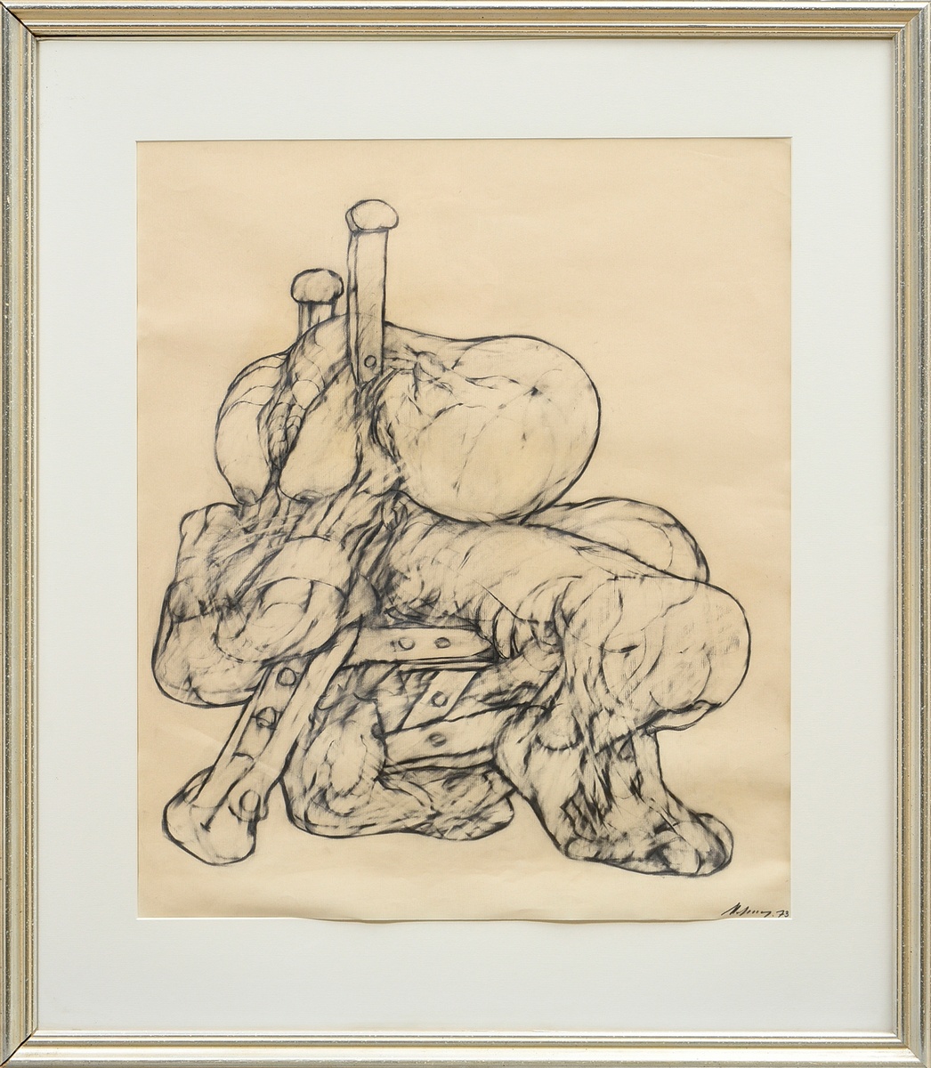 Hoflehner, Rudolf (1916-1995) "Design for a Sculpture" 1973, pencil, lower right signed and dated,  - Image 2 of 3