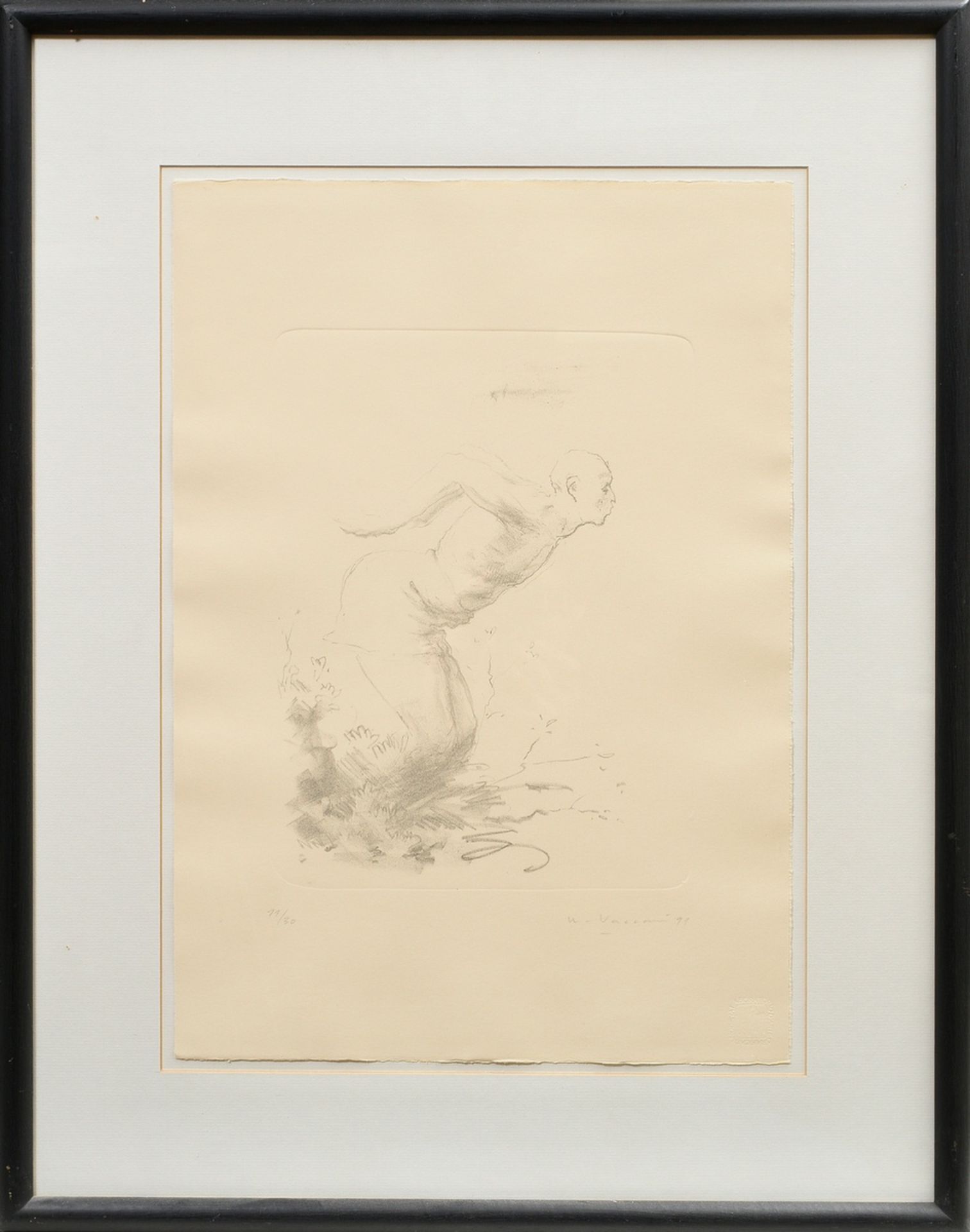 Vaccari, Wainer (*1949) "Tuffatore" 1991, lithograph, 11/30, b. sign./dat./num., verso adhesive lab - Image 2 of 3