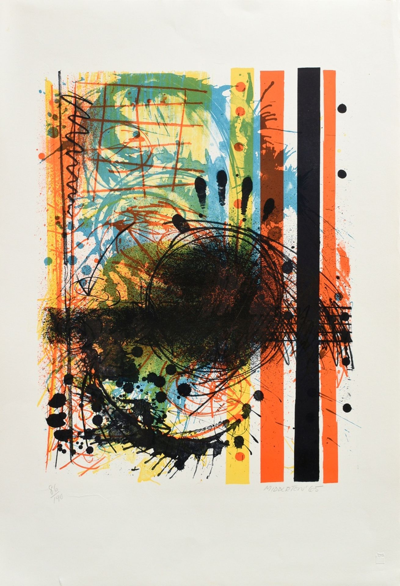 Middleton, Sam (1927-2015) "o.T." 1965, color lithograph, 86/190, u. sign./dat./num., PM ca. 55,5x4