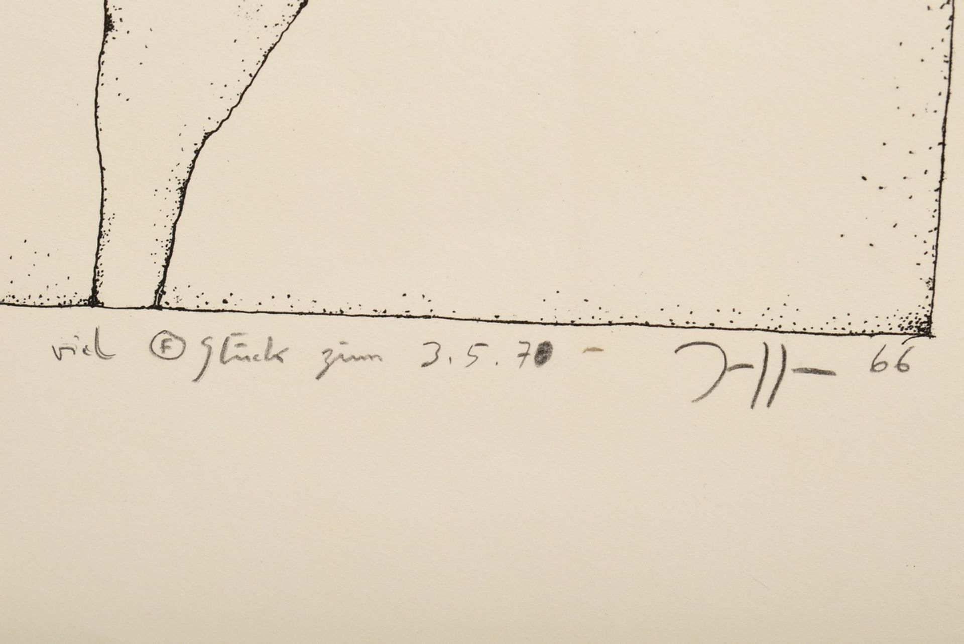 Janssen, Horst (1929-1995) "Vroeke Olzen" 1966/1970, Lithographie, u.r. sign./dat./gewidmet, i. Ste - Bild 3 aus 3