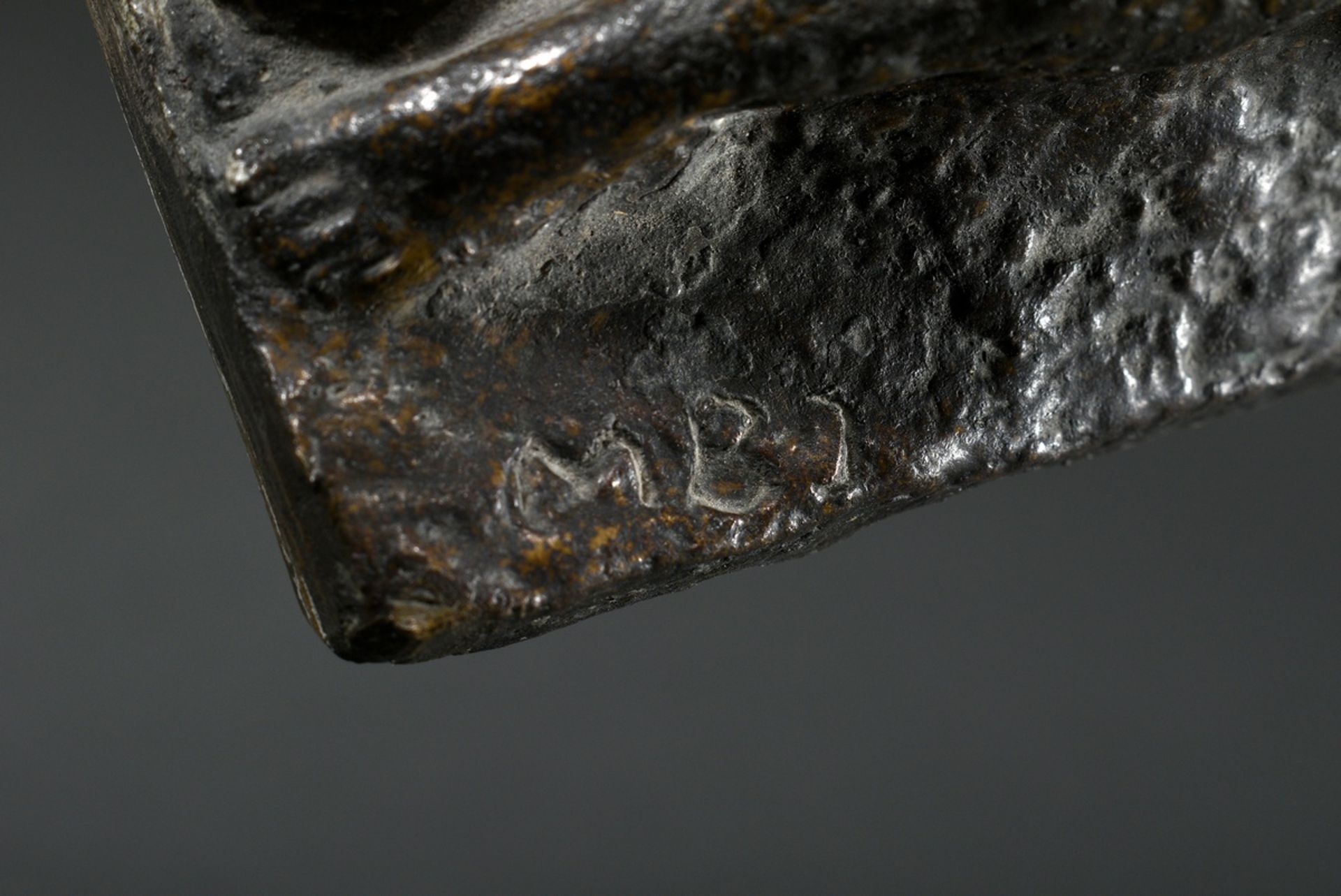 Artist bronze "Reclining nude", uninterpreted monogram MB-J, 7x17,7x6,4cm - Image 6 of 6