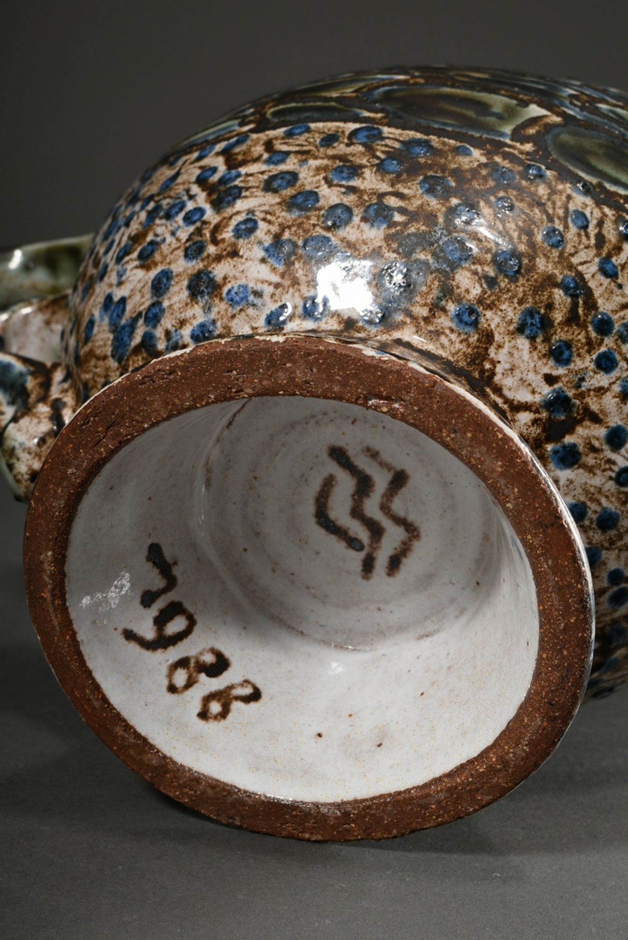 Maetzel, Monika (1917-2010) studio ceramic vessel in animal form "Chicken", ceramic white/green/blu - Image 6 of 6