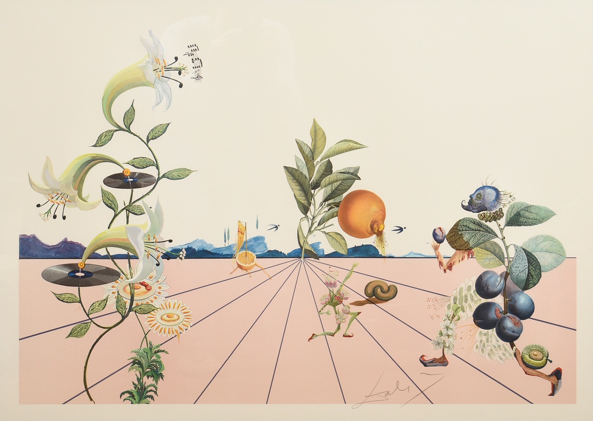 Dalí, Salvador (1904-1989) "Flordali I" 1981, color lithograph/relief, 3734/4480, b.r. sign. in the