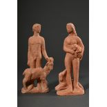 Paar Maetzel, Monika (1917-2010) Figuren "Junger Mann mit Ziegenbock"/"Junge Frau mit Lamm und Hund