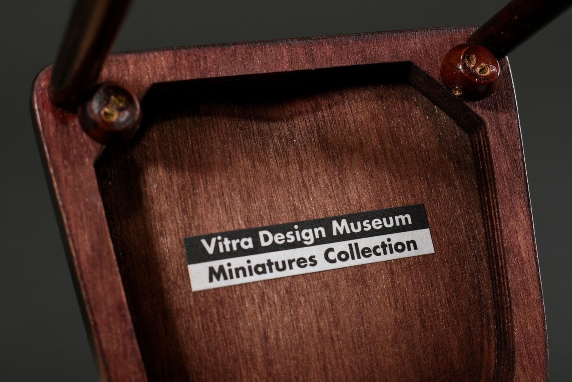 Miniature model chair "No. 371", design: Josef Hofmann, 1905-1907, beech wood stained in mahogany,  - Image 4 of 4