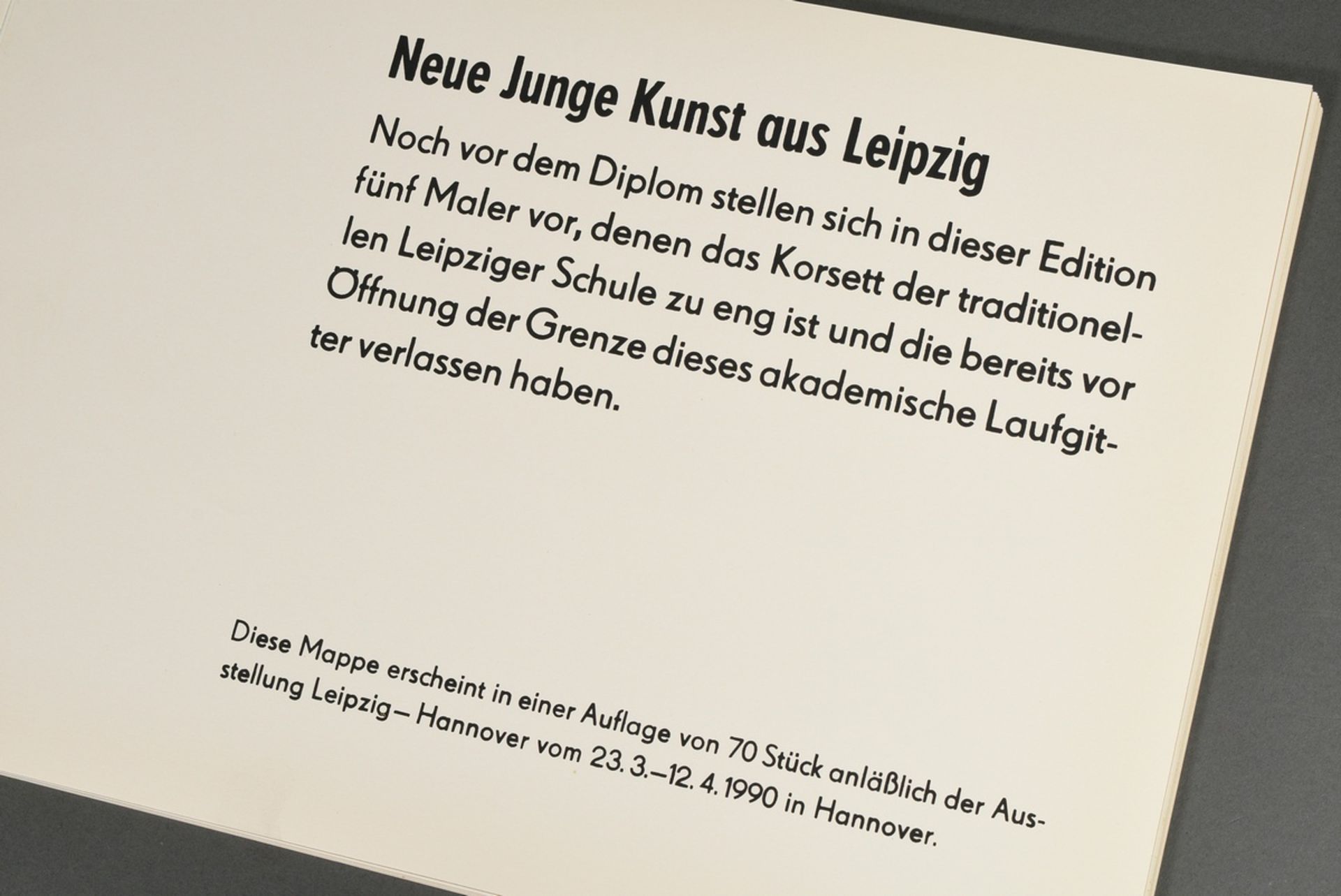 Band "Neue Junge Kunst aus Leipzig" 1990, 67/70, mit 13 sign., dat. und teils betitelten Graphiken: - Bild 7 aus 8