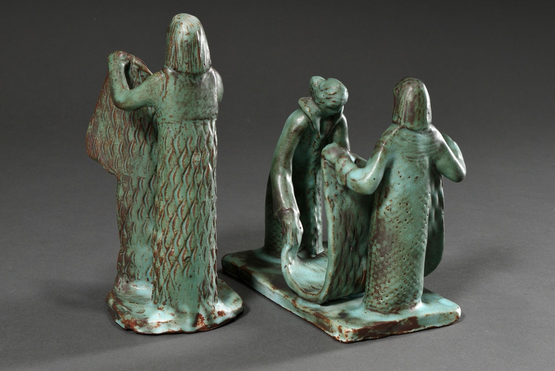 2 Various Maetzel, Monika (1917-2010) figure groups "Woman with robe" and "Two women with blanket", - Image 3 of 4