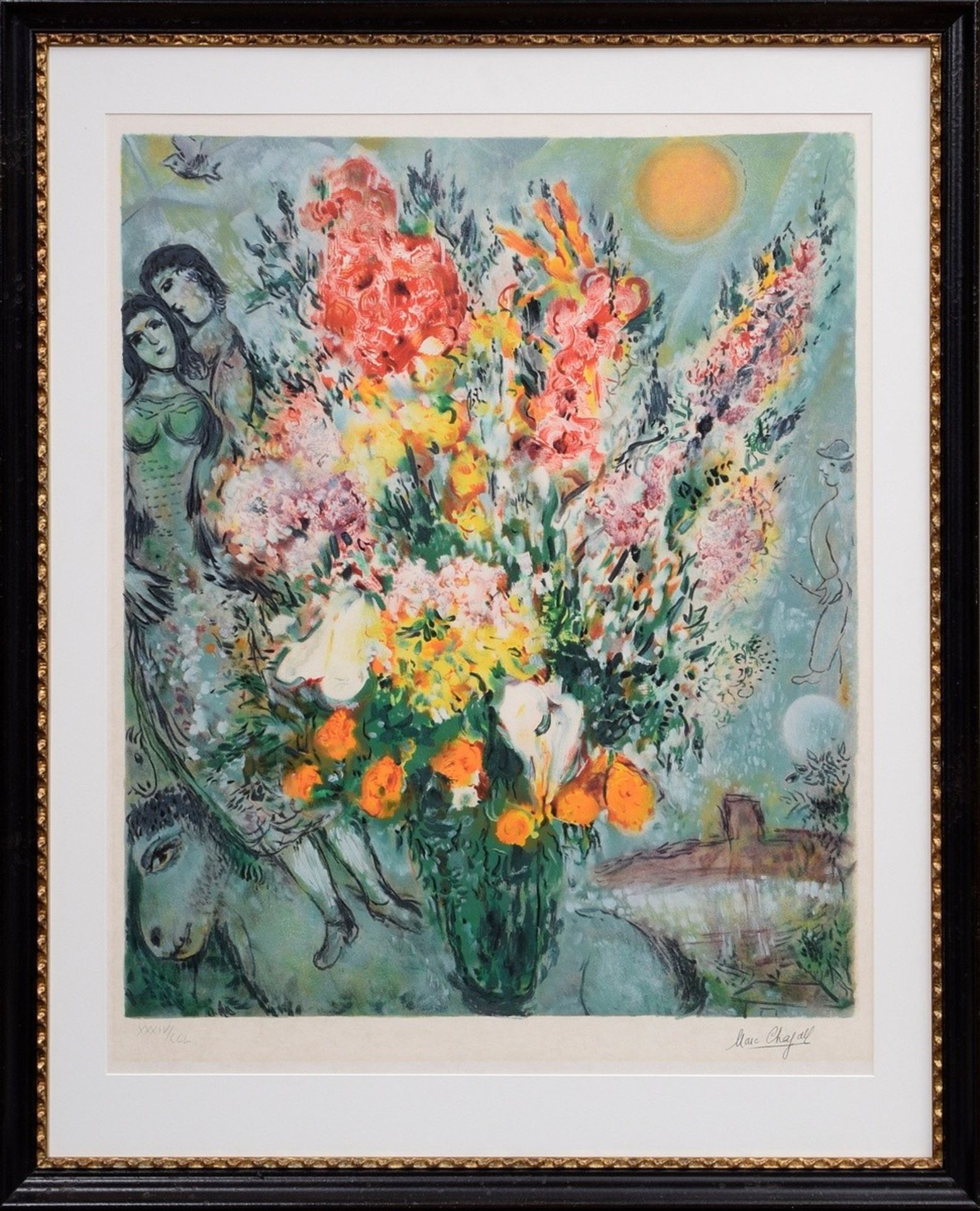 Chagall, Marc (1887-1985) „Bouquet de Fleurs“, Farblithographie, XXXIV/CCL, u. Stempelsign./num., v - Bild 2 aus 7