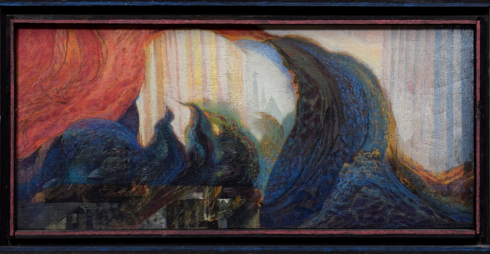 2 Kreidt, Fritz (1936-2020) "Uprising of the Elements I" and "w.T.", 70s, oil/wood, 1x signed on bo - Image 2 of 7