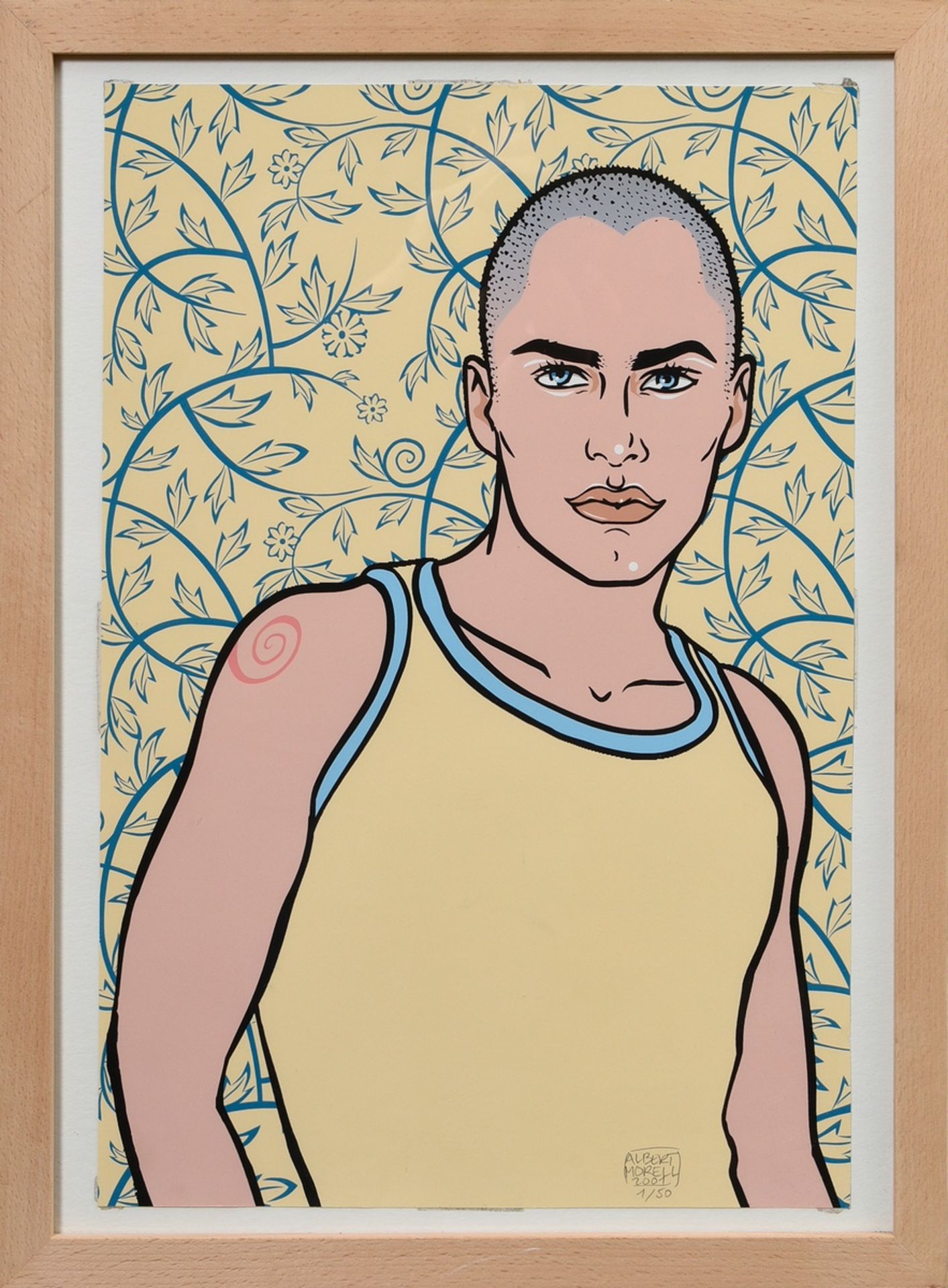 Morell, Albert "Young man with tattoo", 2001, presumably color serigraph, 1/50, b. sign./dat./num., - Image 2 of 3