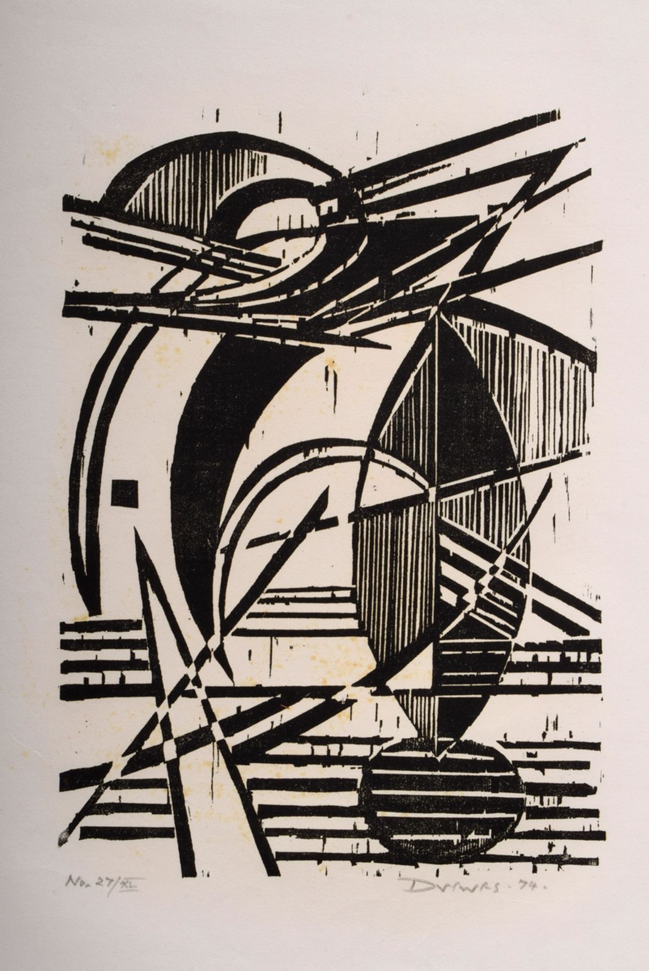 Drewes, Werner (1899-1985) "Intrusion" 1974, woodcut, 27/40, b. sign./dat./num./titl., cat. raisonn