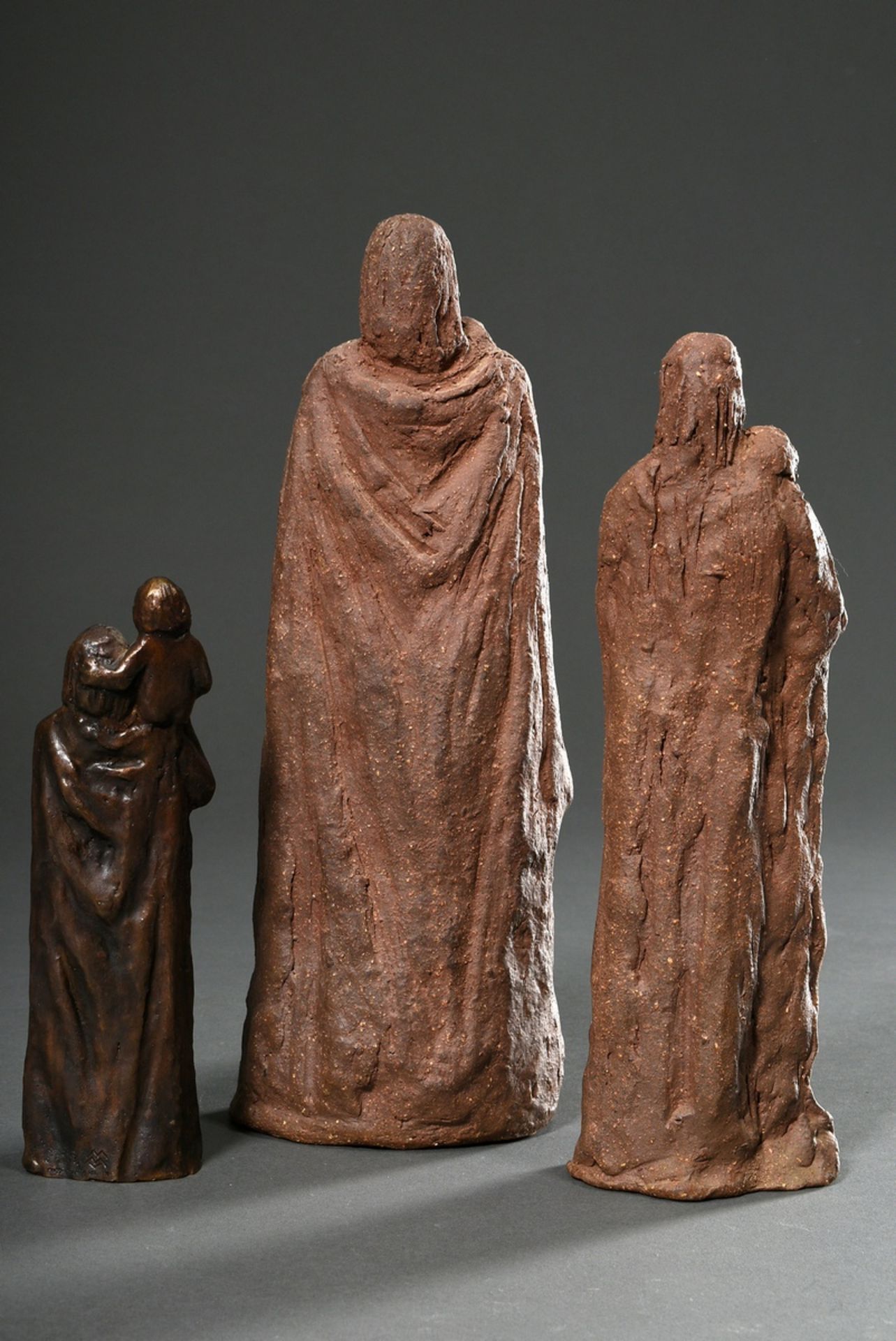3 Various Maetzel, Monika (1917-2010) figures "Saint Christopher with Jesus boy", bronze patinated/ - Image 2 of 5