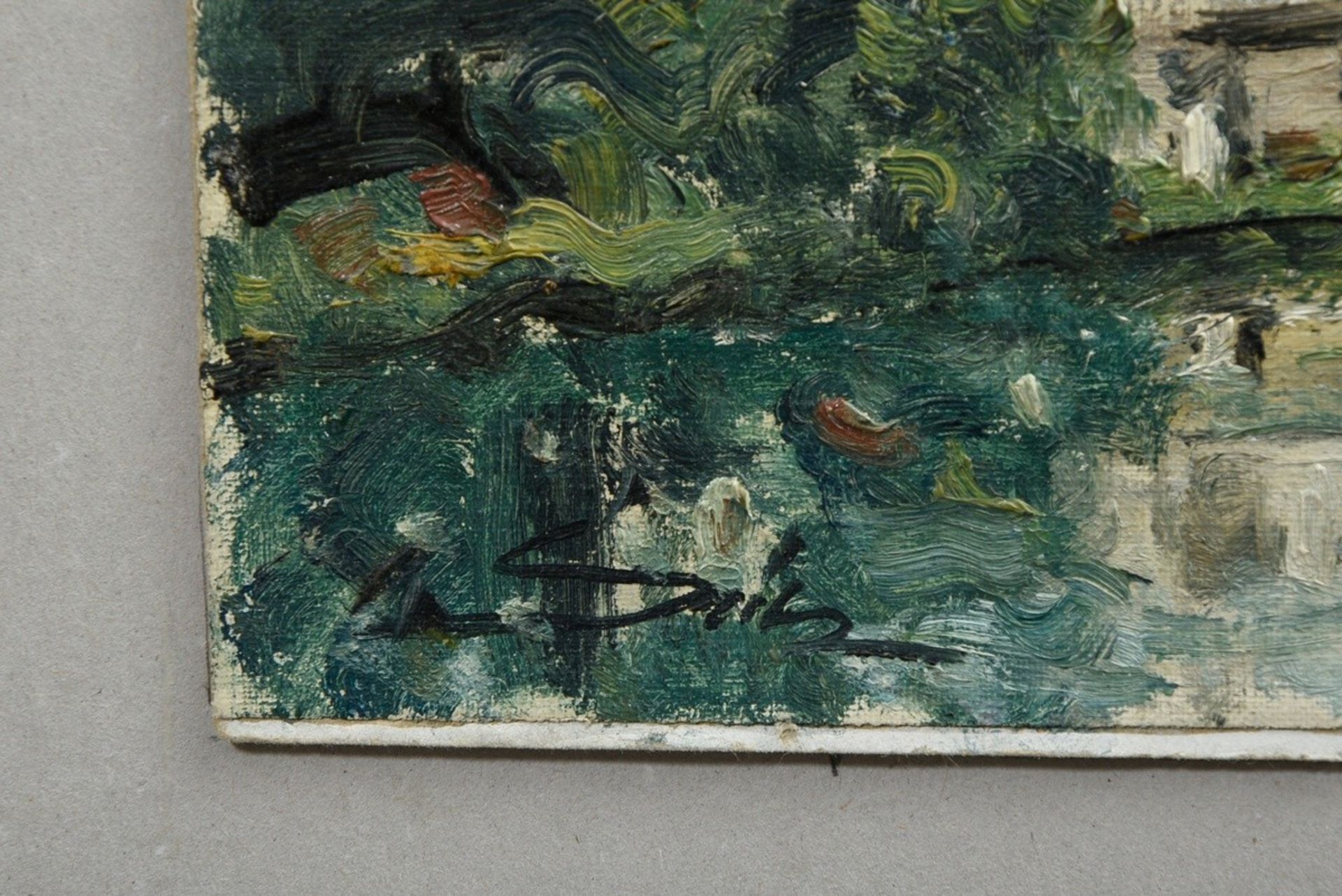Seitz, Philipp Karl (1901-1982) "House on the Outer Alster ", oil/canvas on cardboard, sign. on the - Image 2 of 3