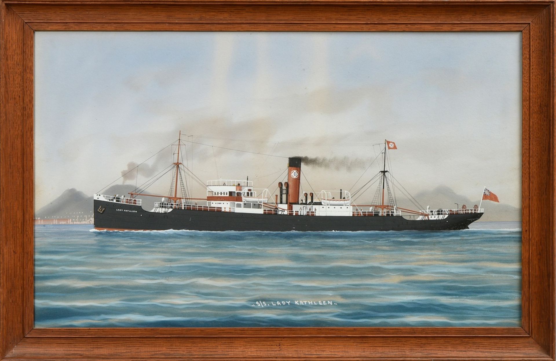 Captain's picture or ship's portrait "Lady Kathleen", gouache/paper, b. inscr., 42x69cm (w.f. 51x78 - Image 2 of 5