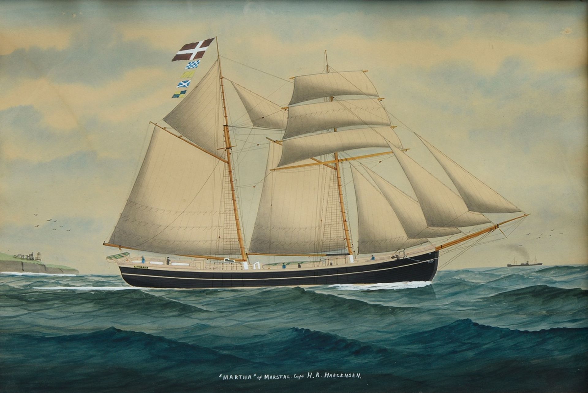 Captain's portrait or portrait of a ship "'Martha' of Marstal, Capt. H.R. Haagensen" (built 1899),