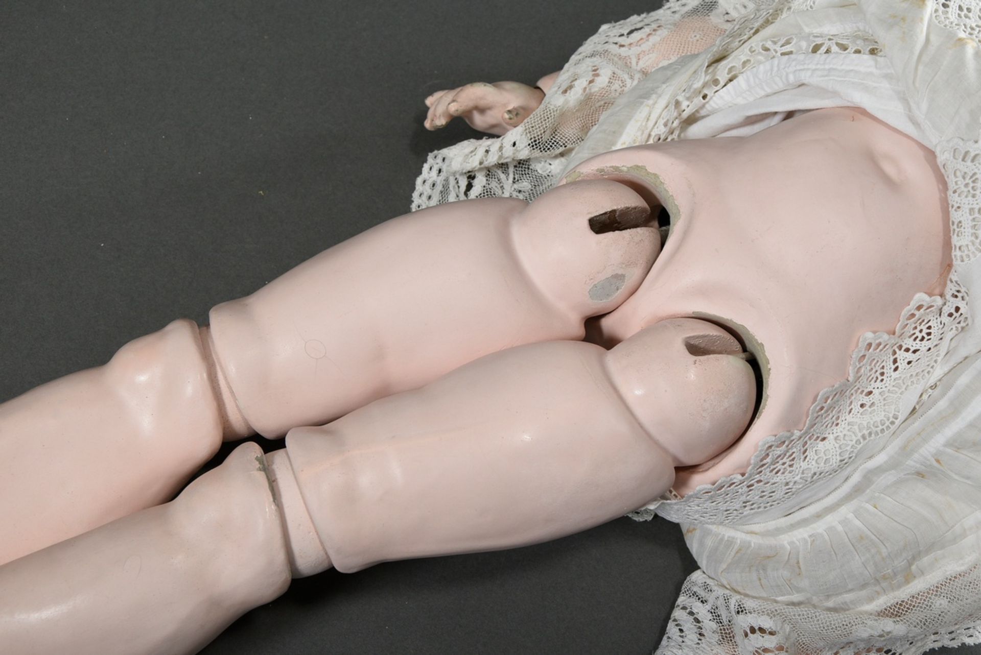 Kley & Hahn doll with bisque porcelain crank head, blue sleeping eyes, painted eyelashes, open mout - Image 6 of 6