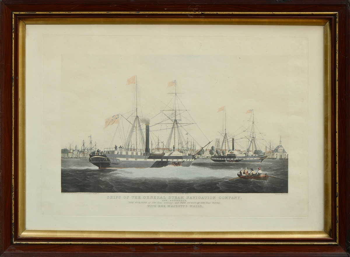 Duncan, Edward (1803-1882) "Ships of the General Steamship Company of Rotterdam. The Giraffe of 500 - Image 2 of 3
