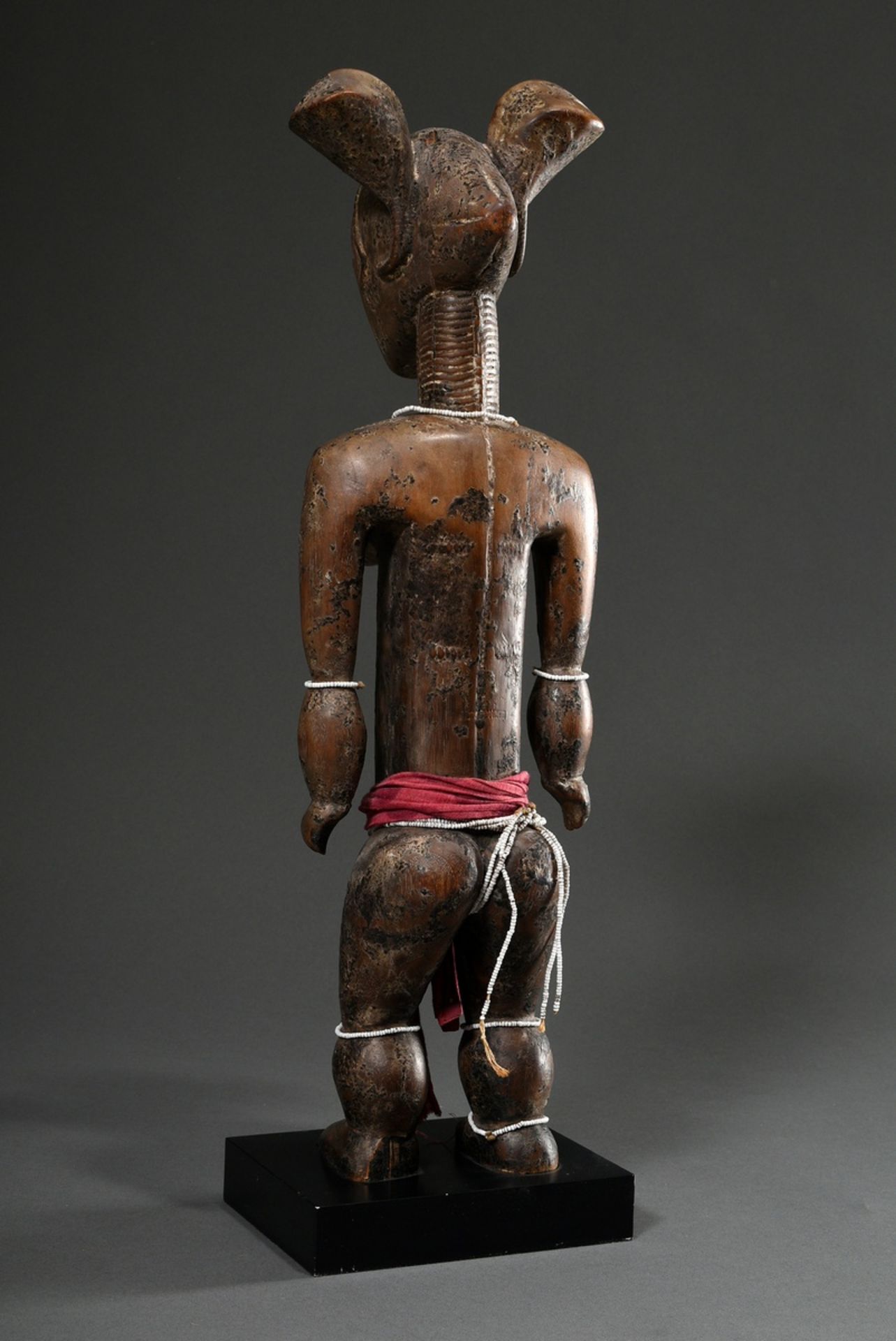 Attie female figure or fertility fetish with fanciful coiffure and scarification marks as well as p - Image 3 of 6