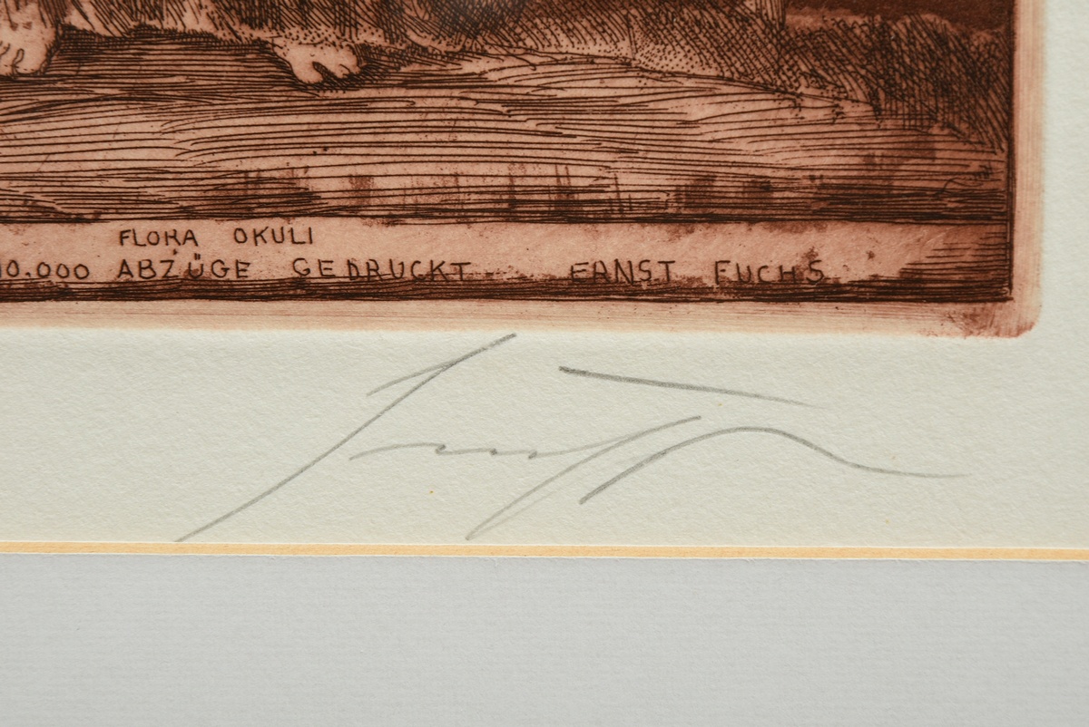 Fuchs, Ernst (1930-2015) "Flora Okuli", etching, 450/10000, b. sign./num., sign./titl./inscr. i. pl - Image 3 of 3