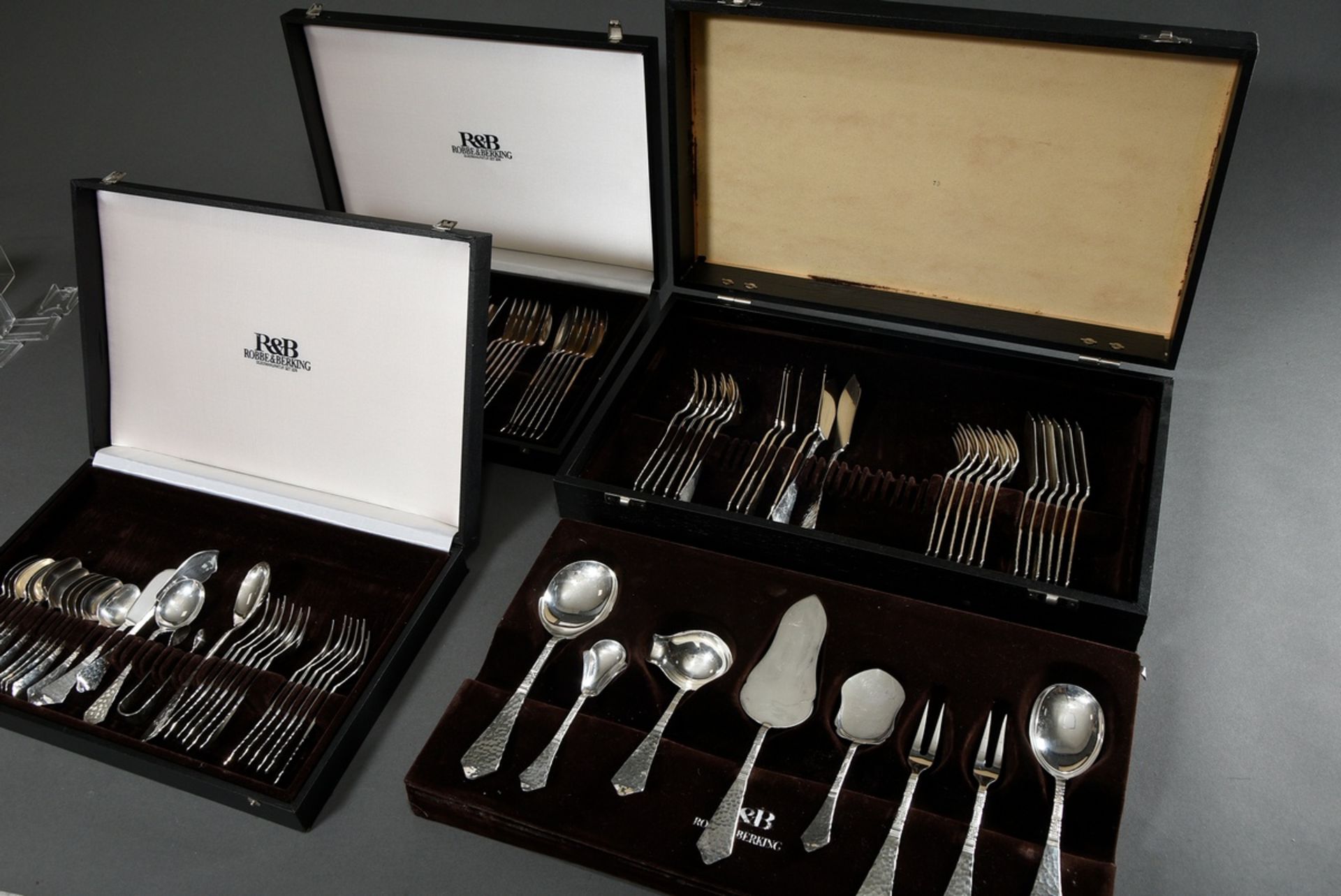 97 Pieces Robbe & Berking cutlery "Hermitage" with marbled and floral engraved handles for 12 perso - Image 8 of 12