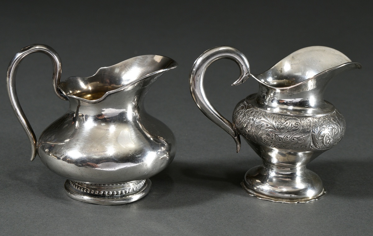 2 Various small frame casters, 1x with engraved floral frieze, 1x with beaded rim, MM: Gustav Adolp - Image 2 of 4